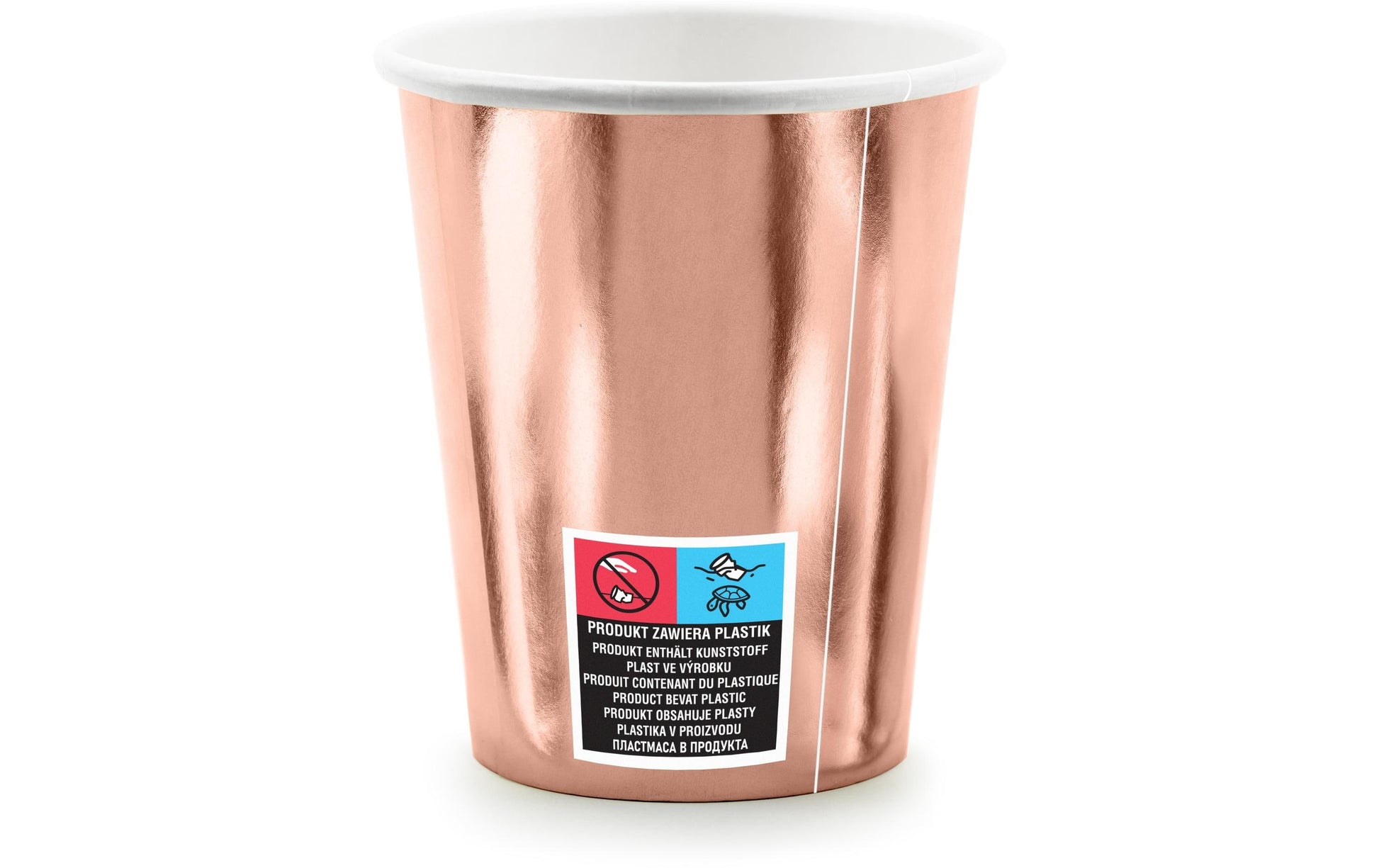 PartyDeco Becher, Papier – 2,6 dl, Roségold – 6 Stk.