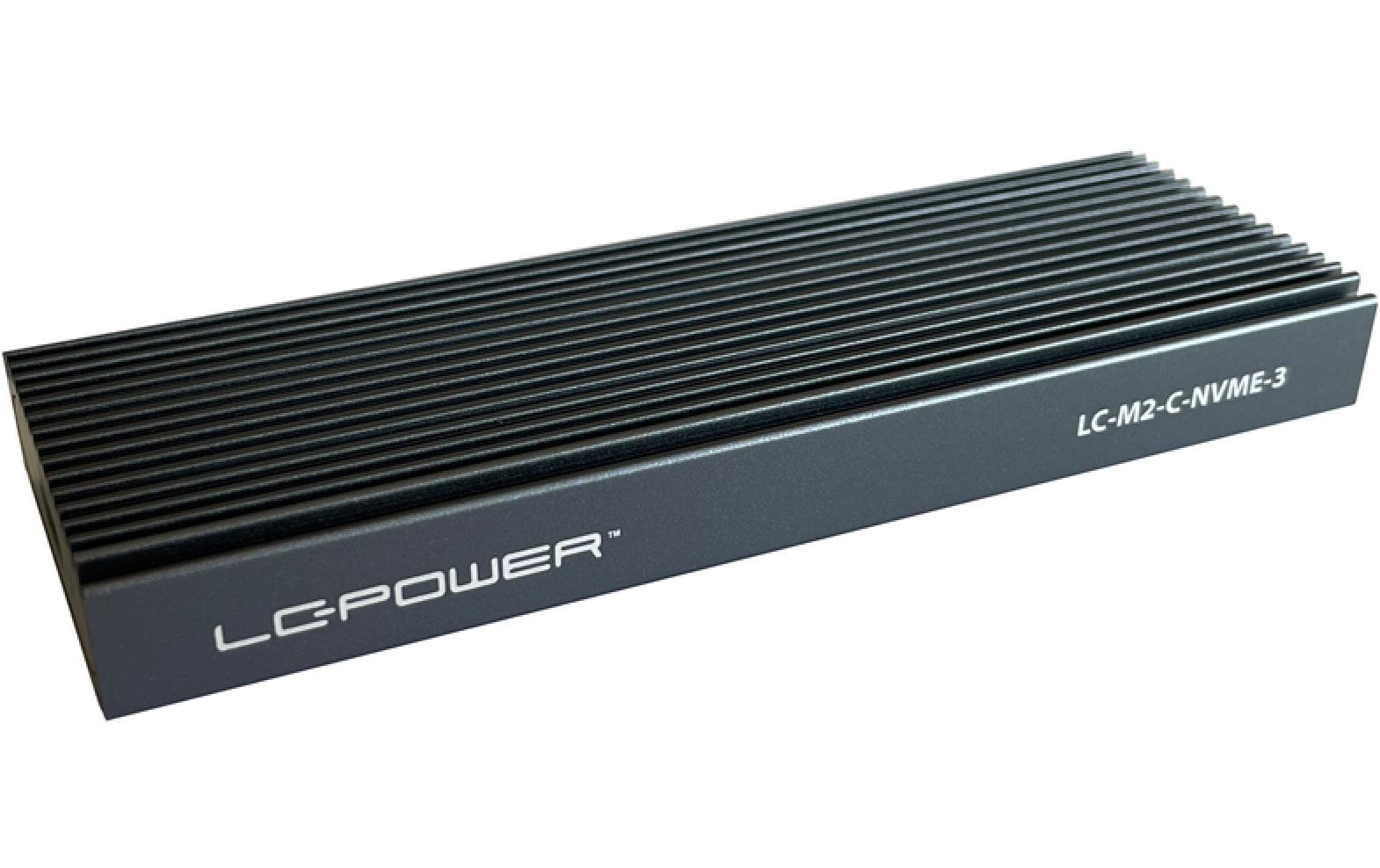 LC-Power LC-M2-C-NVME-3 – 1-Bay Gehäuse, USB-C 10 Gbit/s, für M.2 (22/30/42/60/80 mm)