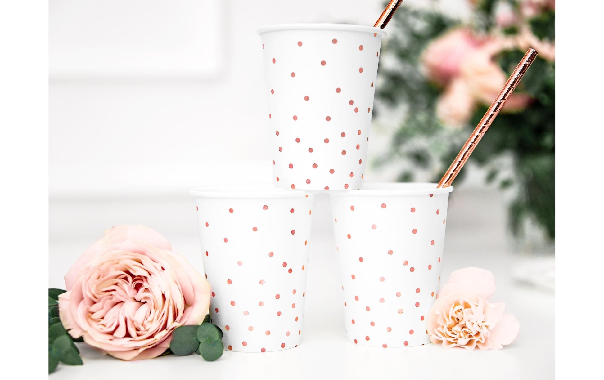 PartyDeco Trinkbecher, Papier/Karton – 2,6 dl, Weiss – 6 Stk.