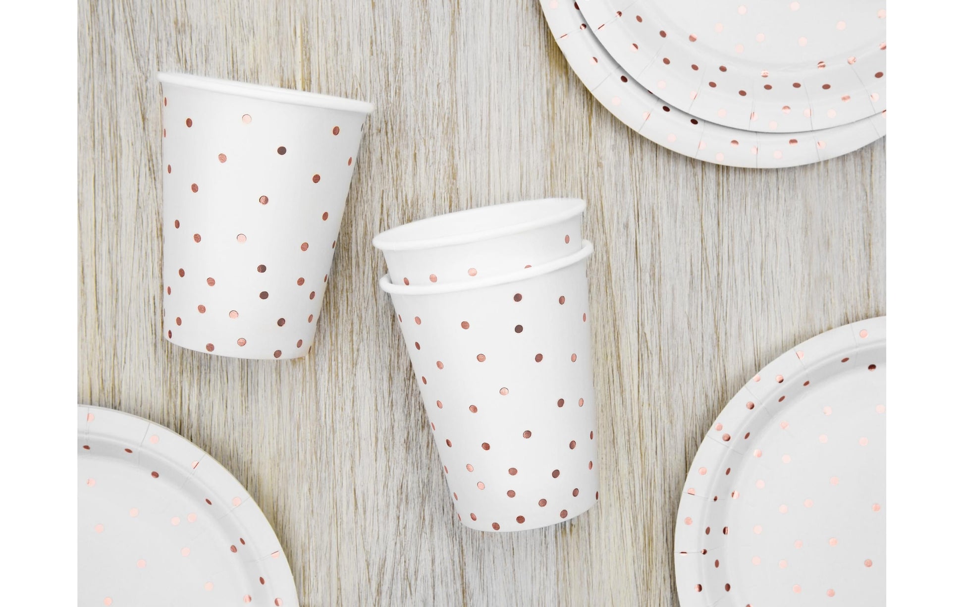 PartyDeco Trinkbecher, Papier/Karton – 2,6 dl, Weiss – 6 Stk.