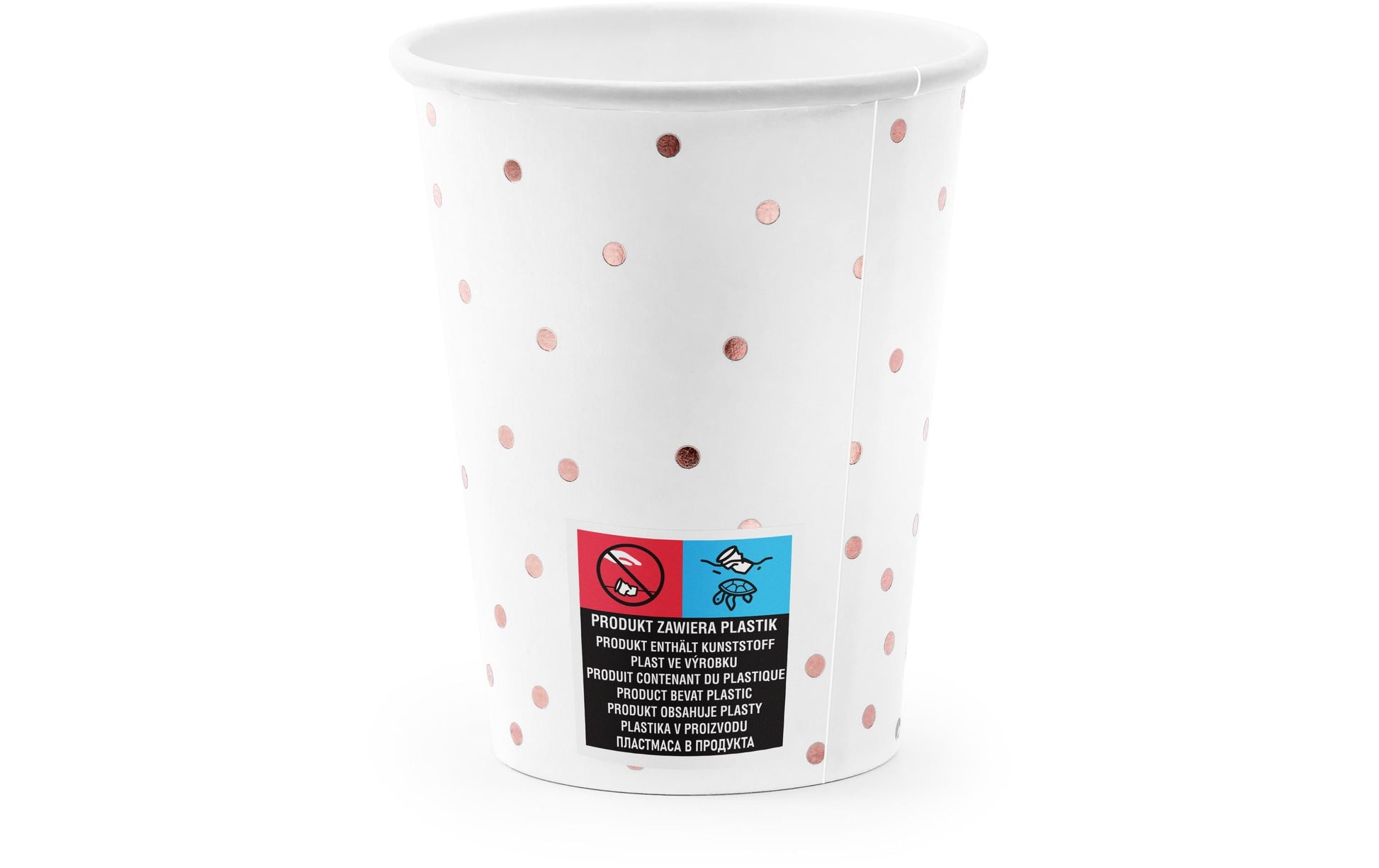 PartyDeco Trinkbecher, Papier/Karton – 2,6 dl, Weiss – 6 Stk.