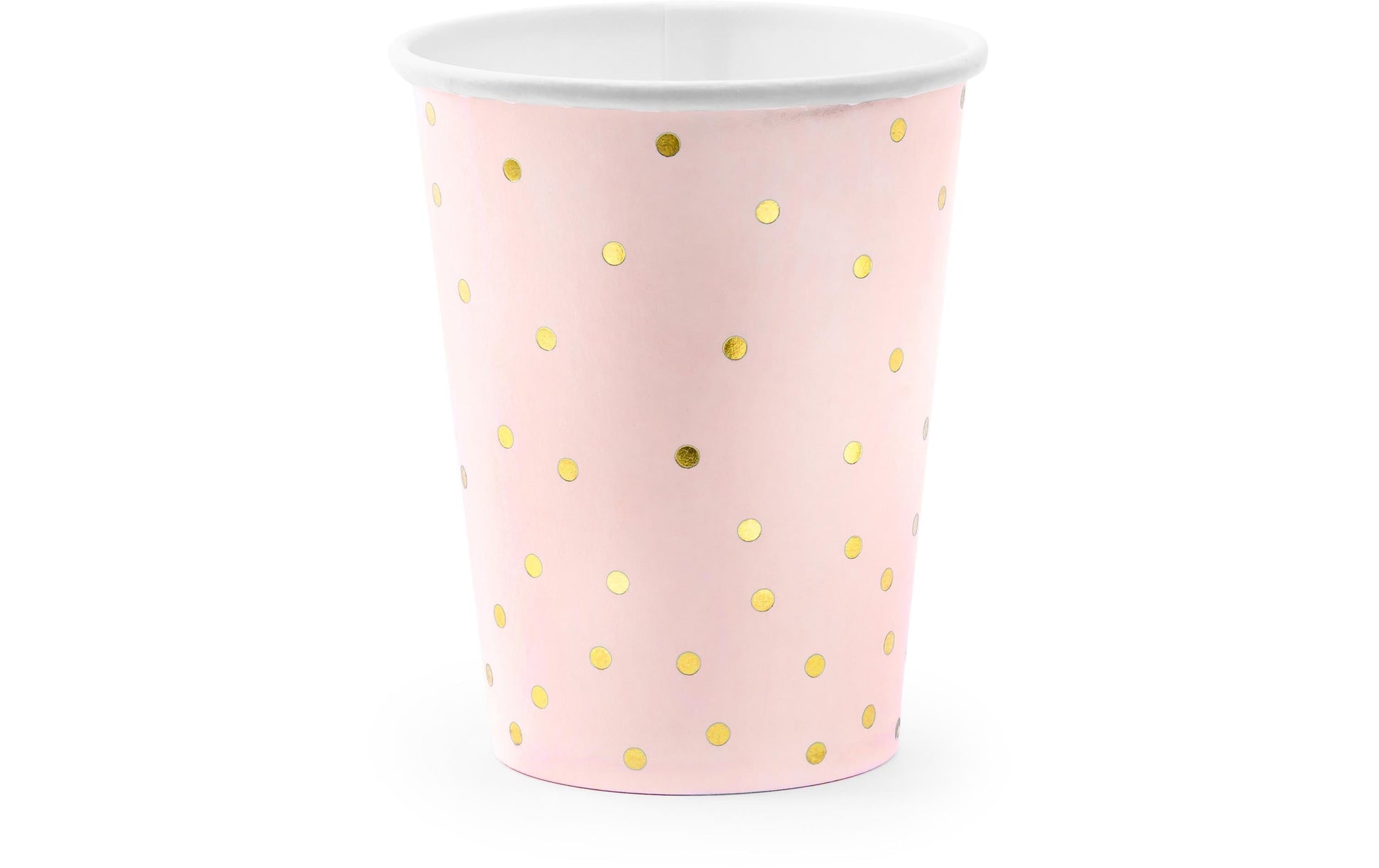 PartyDeco Trinkbecher, Karton – 2,6 dl Hellrosa, Punkte – 6 Stk.