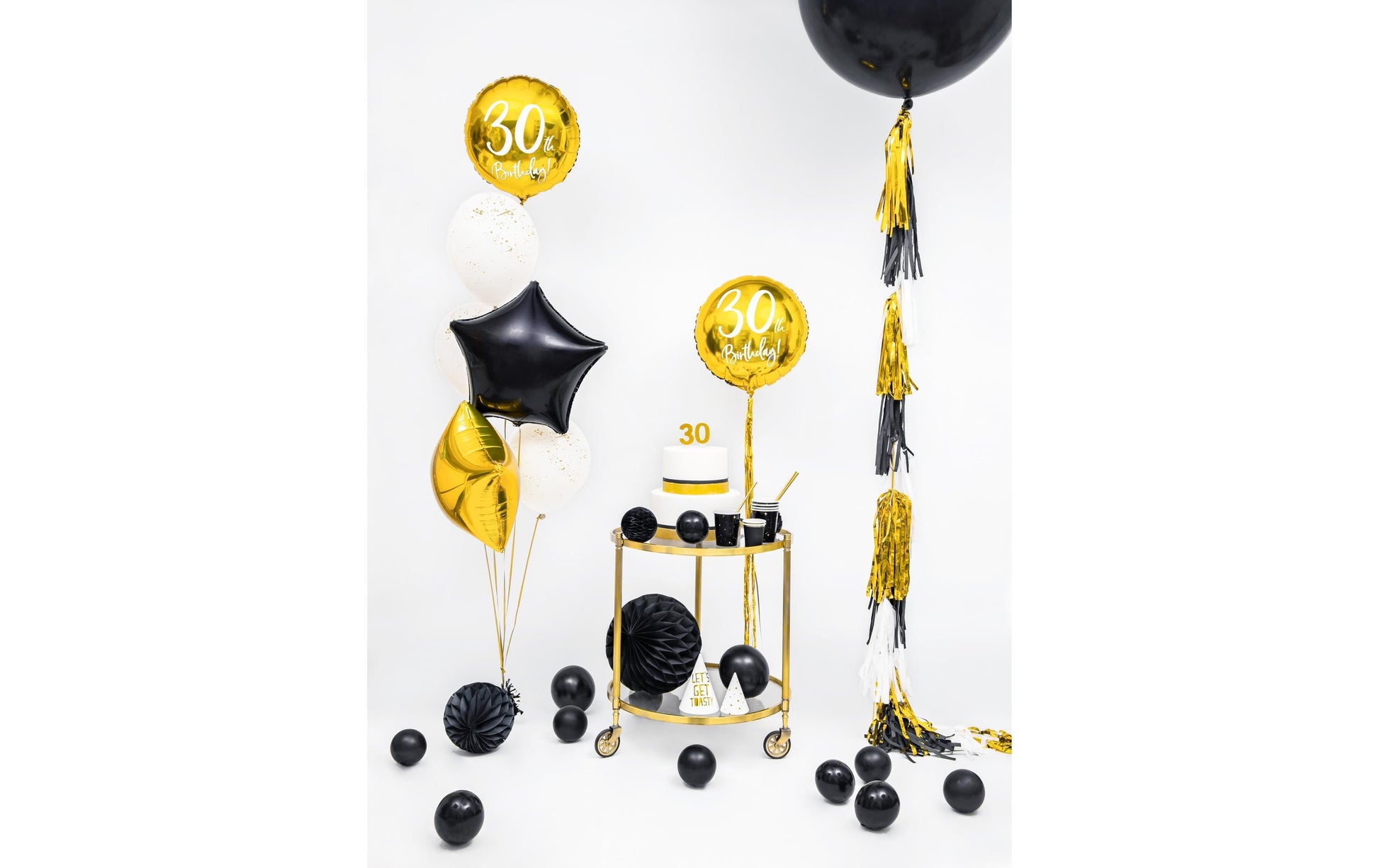 PartyDeco Becher, Papier/Karton – 2,6 dl – schwarz/gold – 6 Stk.