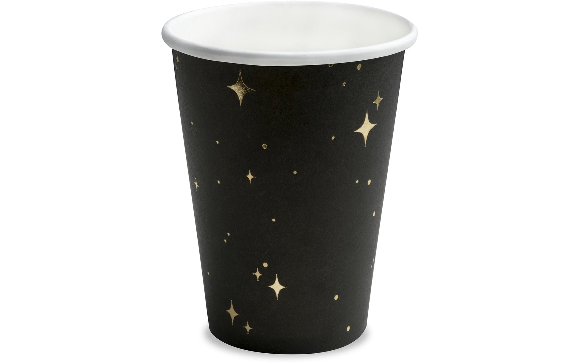 PartyDeco Becher, Papier/Karton – 2,6 dl – schwarz/gold – 6 Stk.