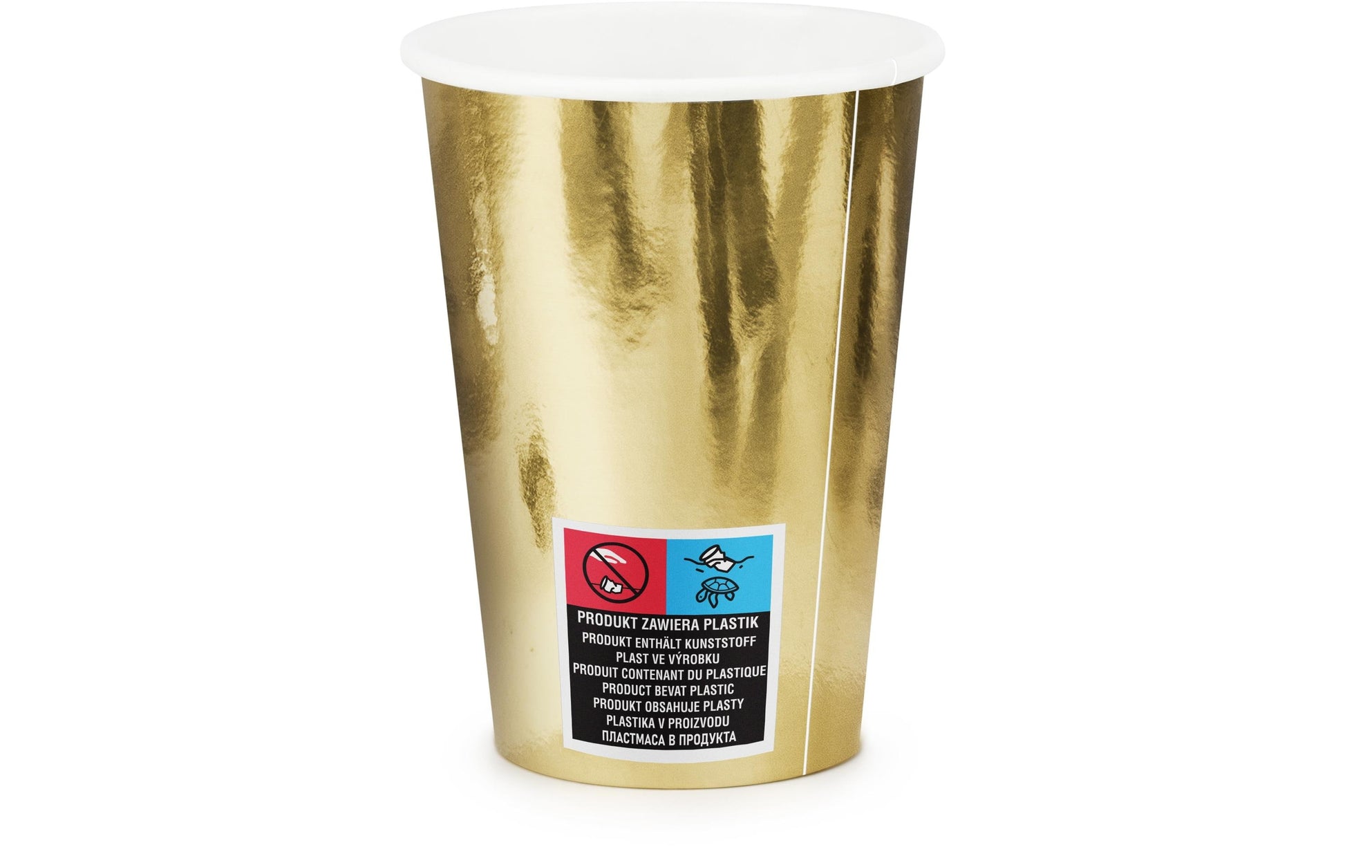 PartyDeco Becher, Papier – 2,2 dl – Gold – 6 Stk.