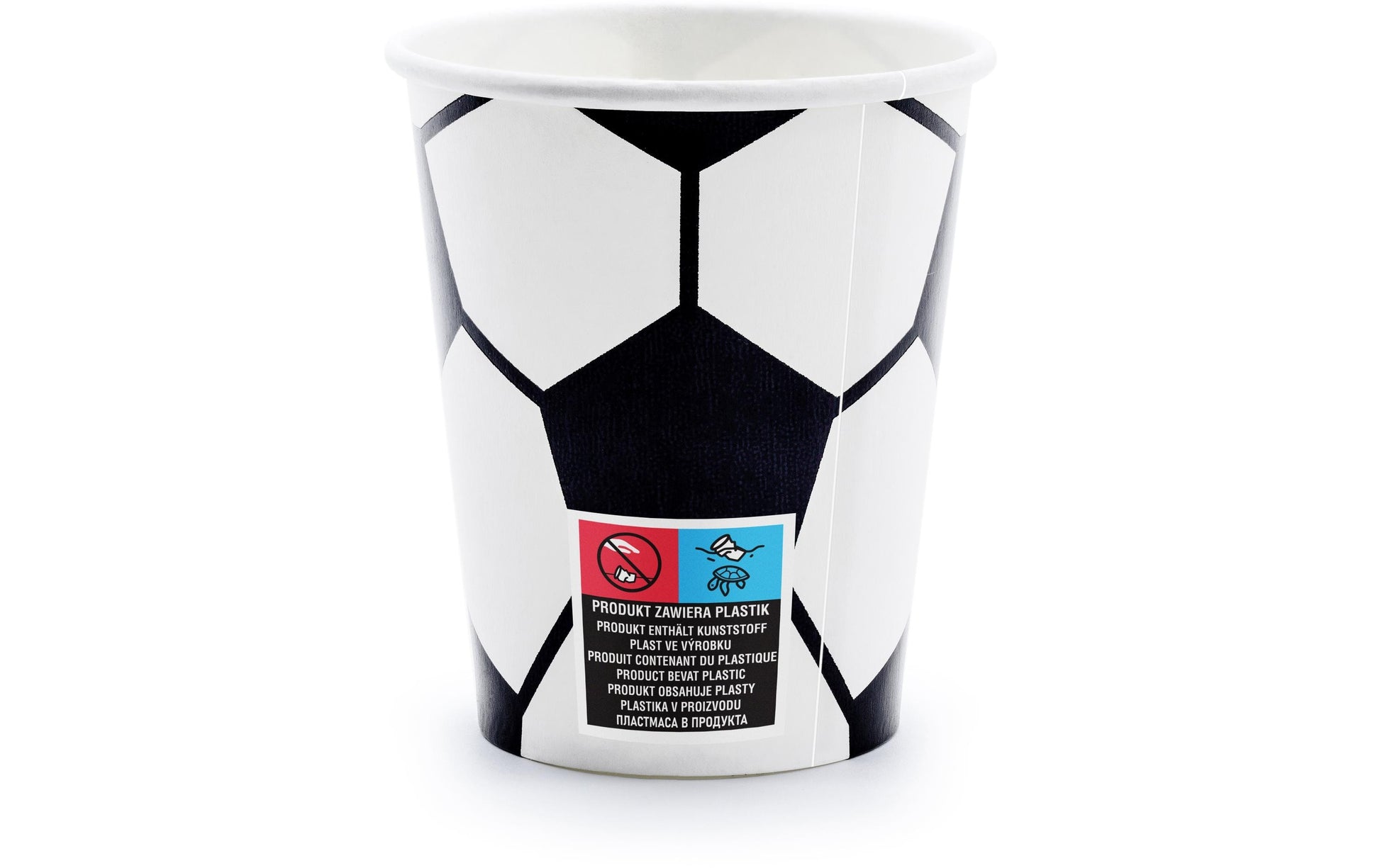PartyDeco Trinkbecher, Papier/Karton – 2,6 dl, Schwarz/Weiss – 6 Stk.