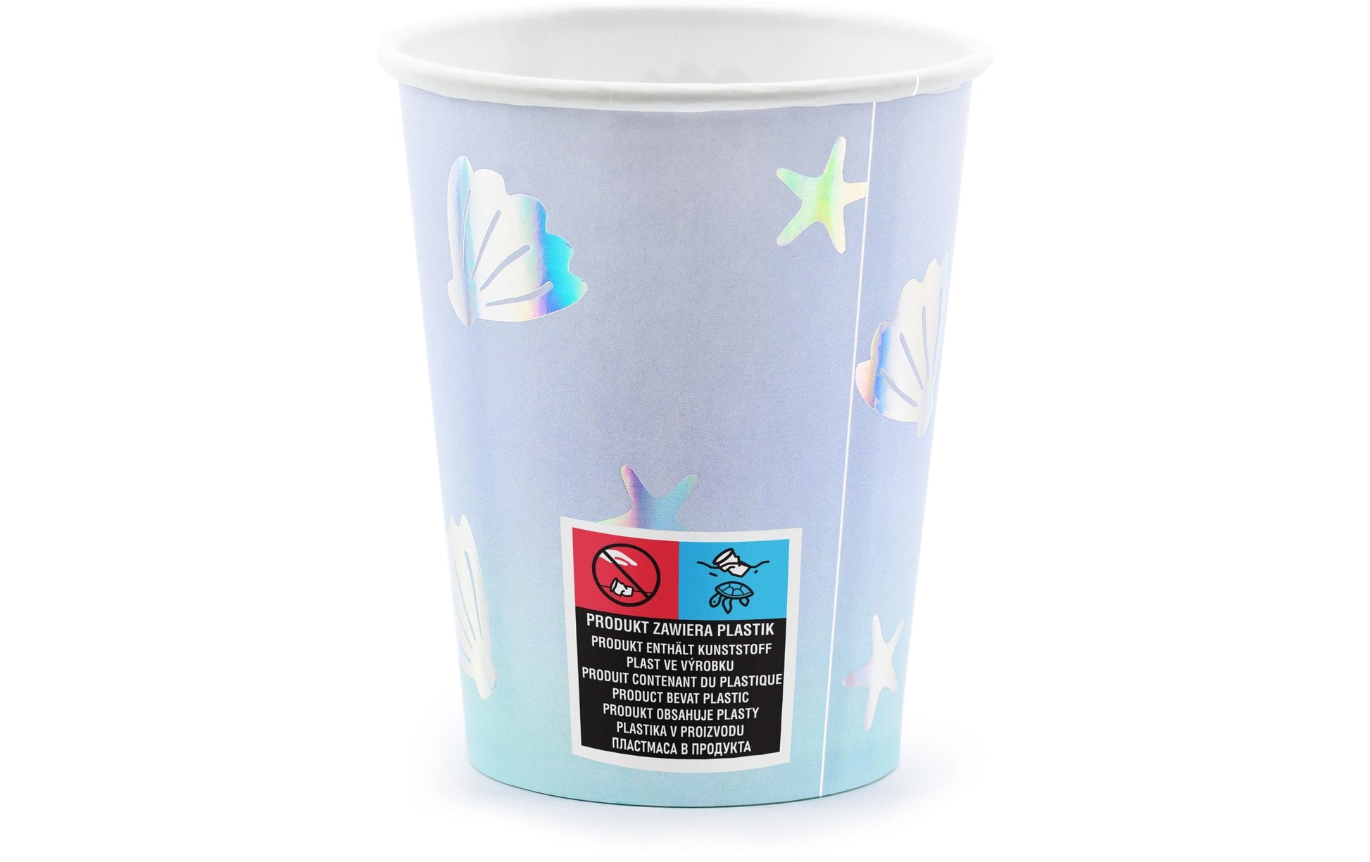 PartyDeco Becher, Papier/Karton – 2,2 dl, Hellblau – 6 Stk.