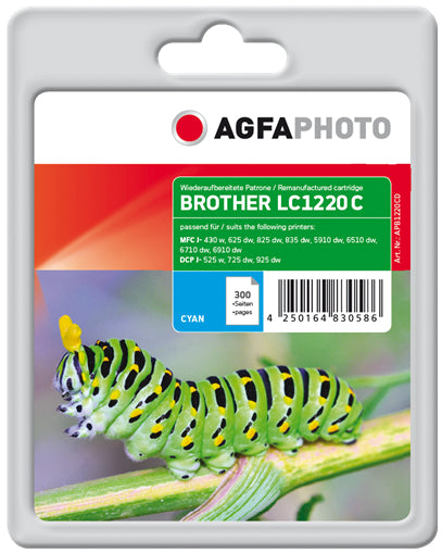 AgfaPhoto LC-1220 Cyan Tintenpatrone (Kompatibel) – 300 Seiten – für Brother LC-1220