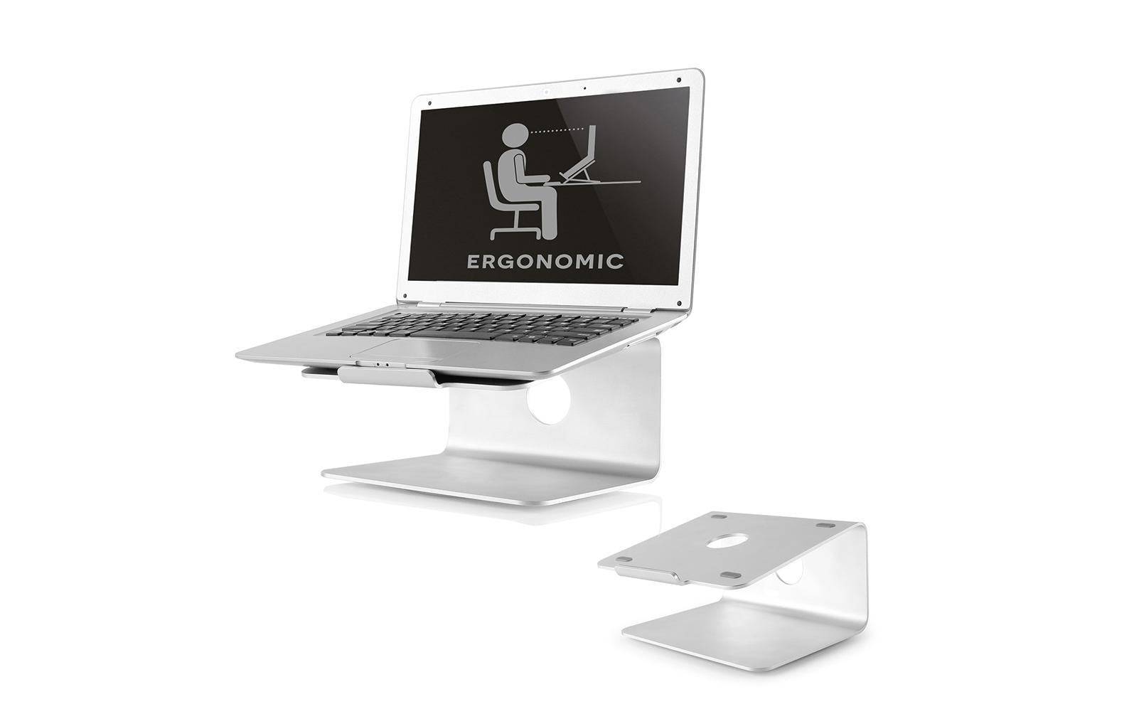 Neomounts Laptop-Ständer – bis 17", 360° drehbar, bis 5 kg – Silber