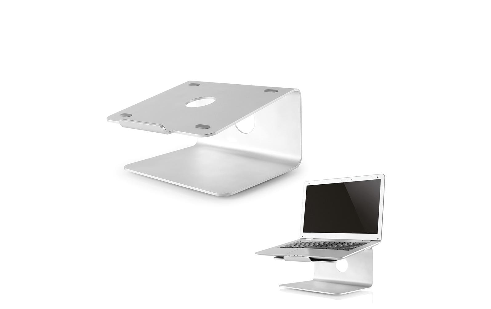 Neomounts Laptop-Ständer – bis 17", 360° drehbar, bis 5 kg – Silber