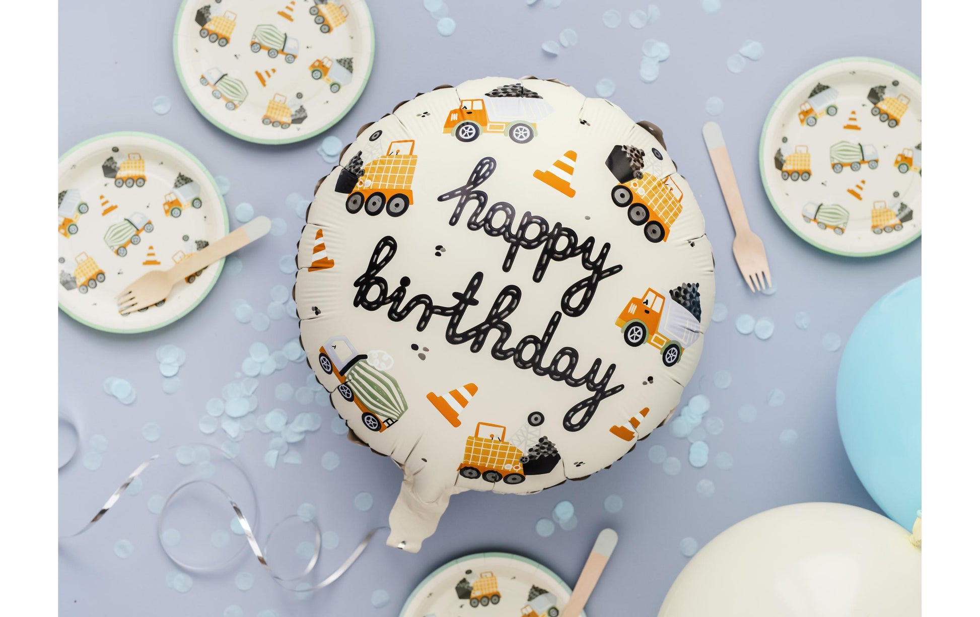 PartyDeco Folienballon Fahrzeug – Mehrfarbig – Ø 45 cm – Folie – 1 Stk