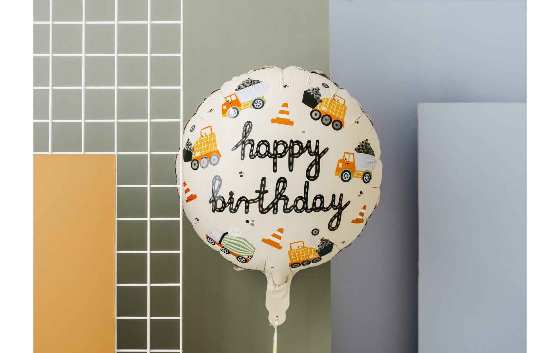 PartyDeco Folienballon Fahrzeug – Mehrfarbig – Ø 45 cm – Folie – 1 Stk