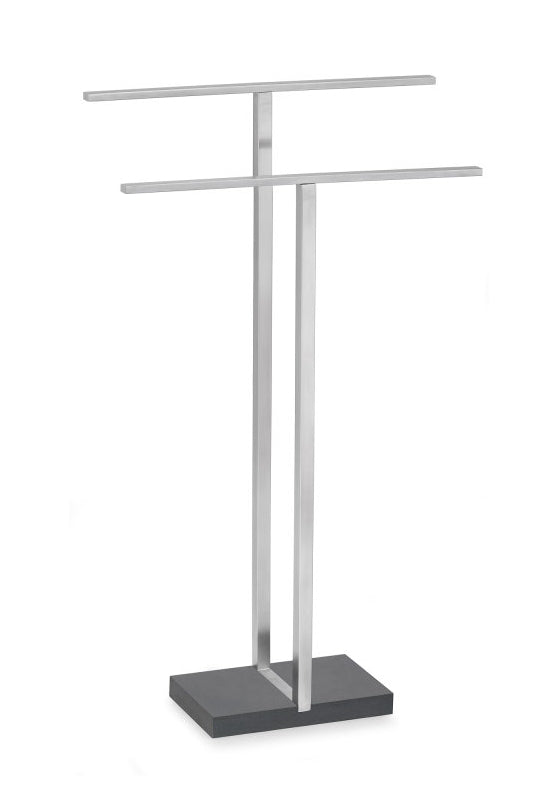 Blomus Handtuchständer Menoto – 2 Arme, 50×16×86 cm, Polystone/Edelstahl, Silber