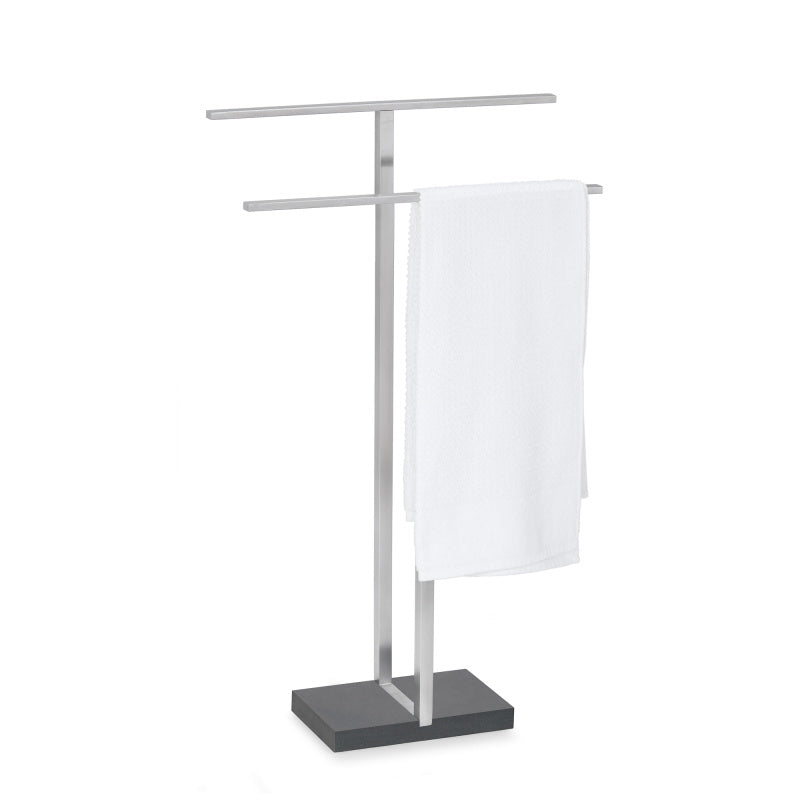 Blomus Handtuchständer Menoto – 2 Arme, 50×16×86 cm, Polystone/Edelstahl, Silber