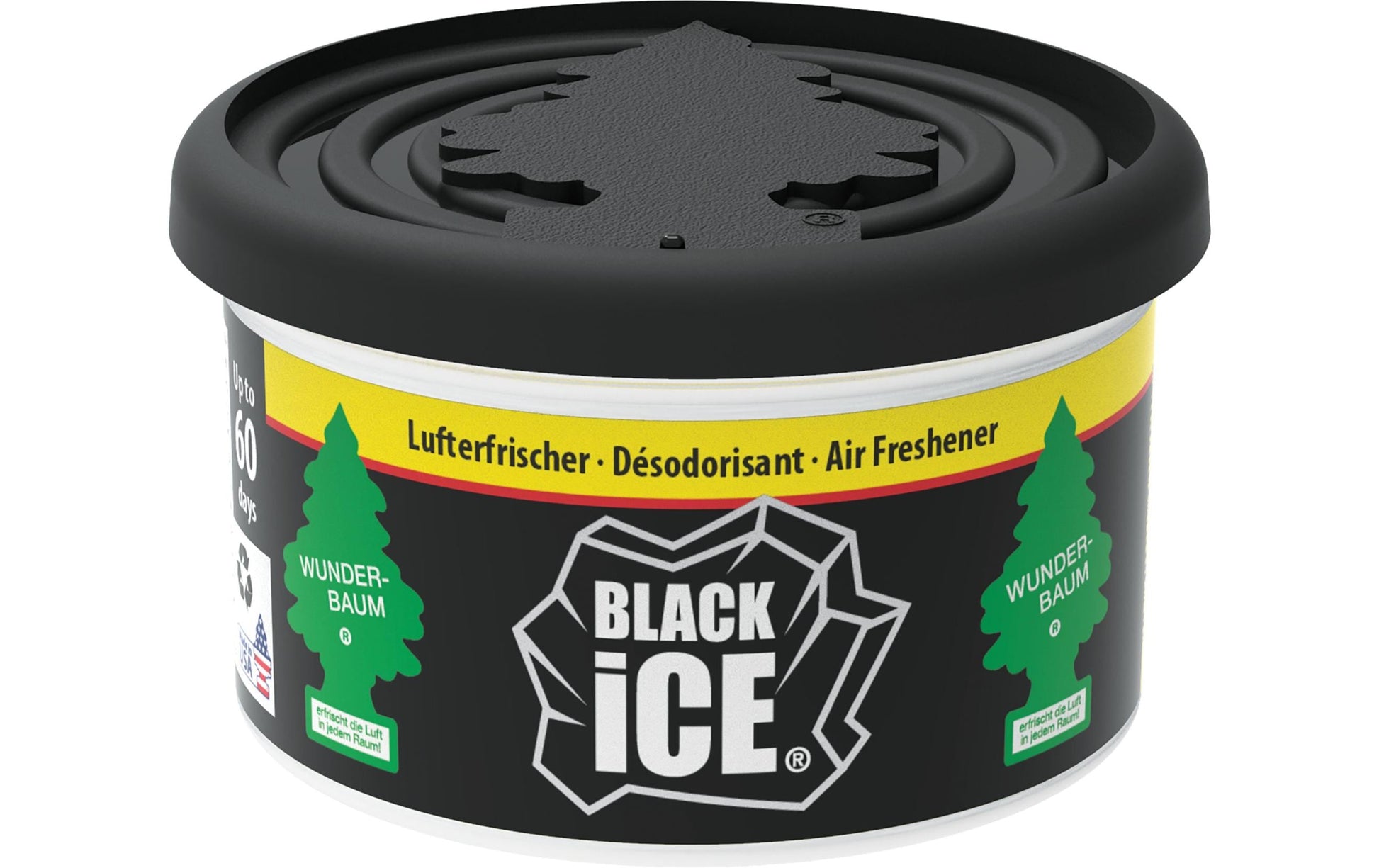 Wunder-Baum Lufterfrischer Black Ice – für Auto – Duftdose, 60 Tage