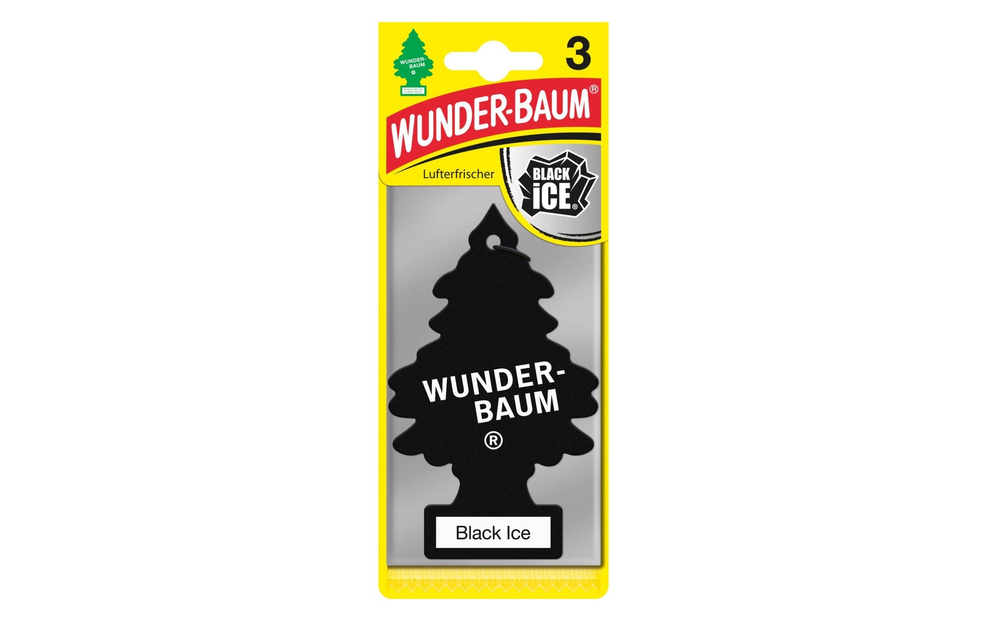 Wunder-Baum WUNDERBAUM Black Ice – Auto-Lufterfrischer, 49 Tage, 3er-Pack