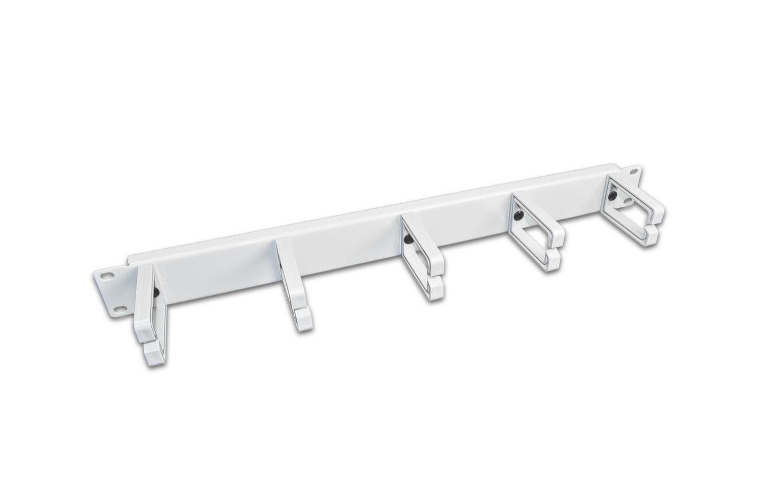 WIREWIN Kabelführungspanel 1HE – Kunststoff, Weiss, mit 5 Metallringen, 1er-Pack, für 19"-Rack