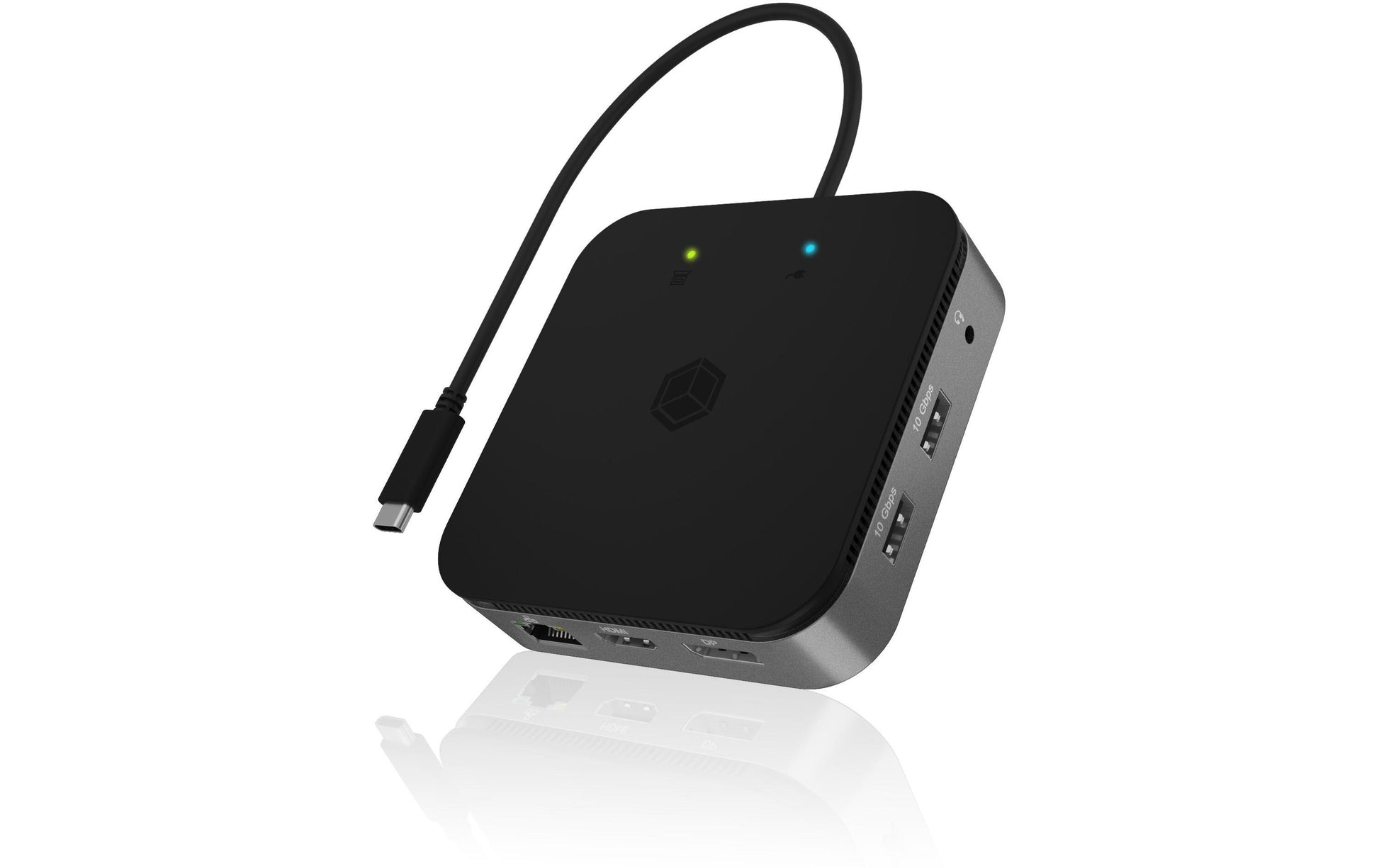 ICY BOX IB-DK408-C41 Dockingstation – USB4, 1× DP, 1× HDMI, 2× USB-A, 1× USB-C, 60 W PD, GbE, für Windows/Mac