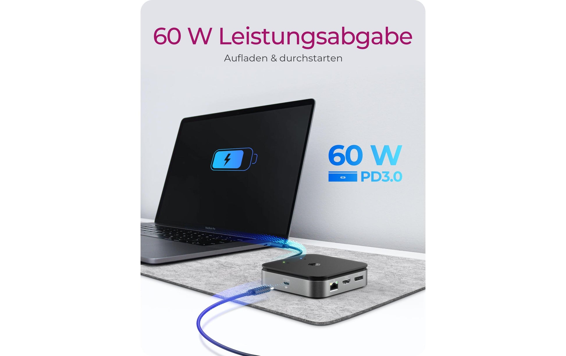 ICY BOX IB-DK408-C41 Dockingstation – USB4, 1× DP, 1× HDMI, 2× USB-A, 1× USB-C, 60 W PD, GbE, für Windows/Mac