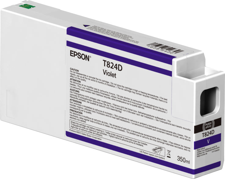 Epson T824D00 Violett Tintenpatrone (Original) – 350 ml – für SureColor SC-P9000V/SC-P7000V …