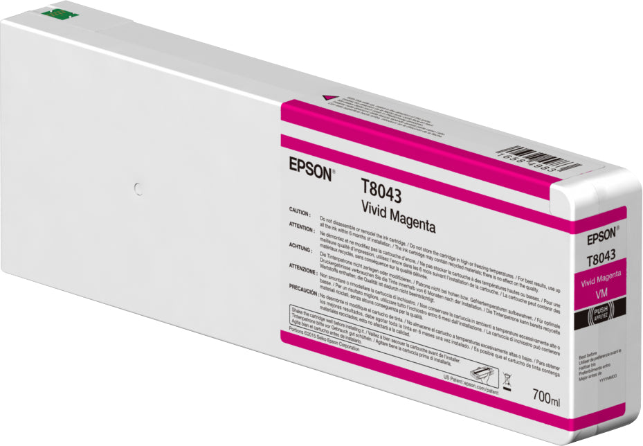 Epson Tintenpatrone T804300, magenta, 700 ml, original – für SureColor SC-P6000, SC-P7000, SC-P8000 und andere