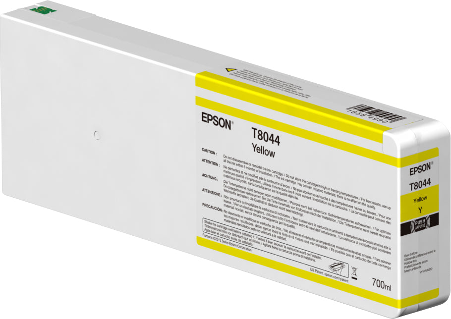 Epson Tintenpatrone T804400 (C13T804400), Gelb, 700 ml – für SureColor SC-P6000, SC-P7000, SC-P9000