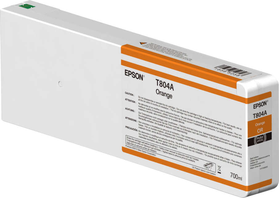 Epson Tintenpatrone T804A00, Orange, 700 ml – für SC-P6000, SC-P7000, SC-P8000 und andere