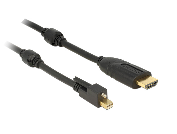 DeLOCK Mini-DisplayPort-auf-HDMI-Kabel DP 1.2 4K 60 Hz – 5 m – aktiv, verriegelbar