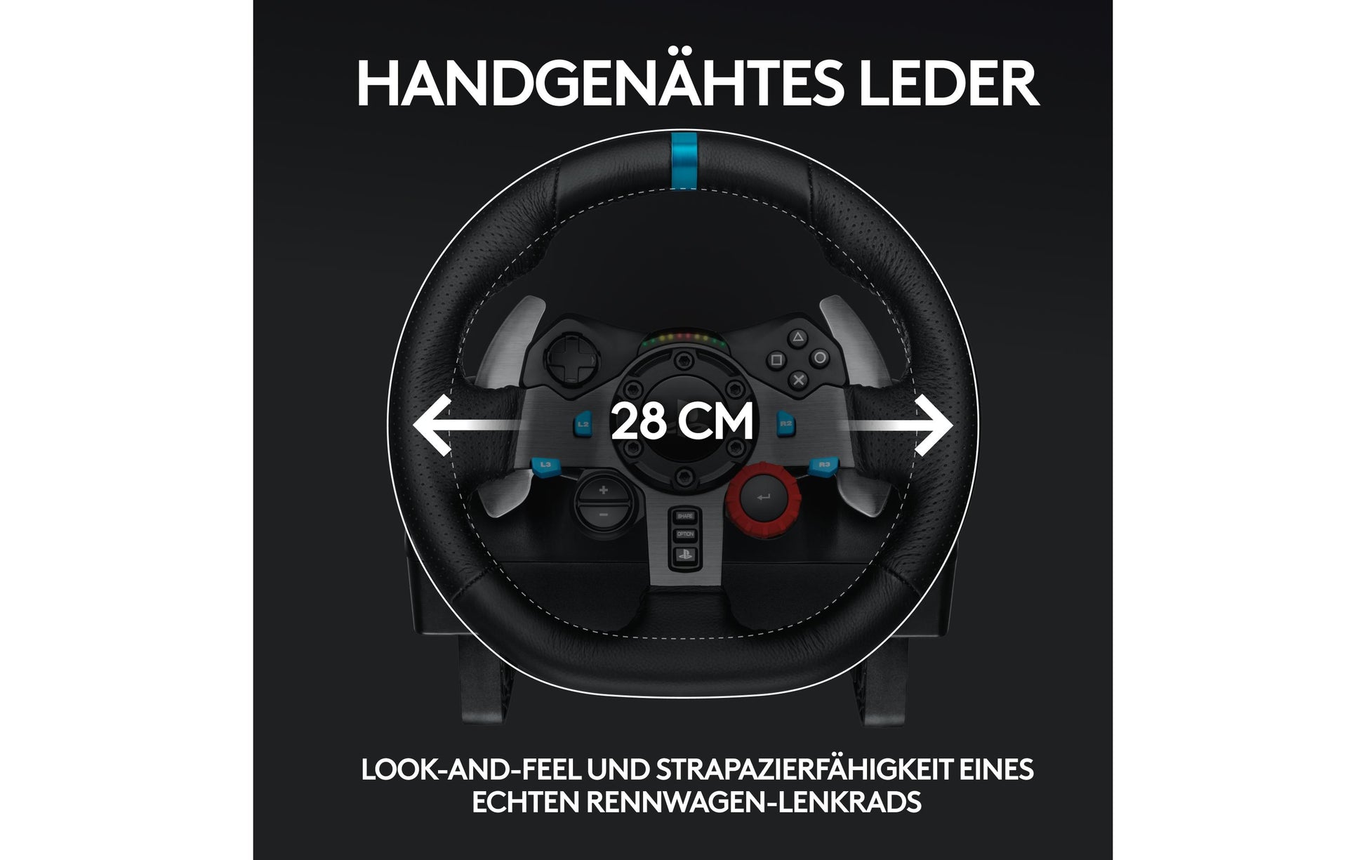 Logitech G G29 – Lenkrad + Pedale – USB (kabelgebunden), Force-Feedback, Schwarz – für PS5, PS4 & PC