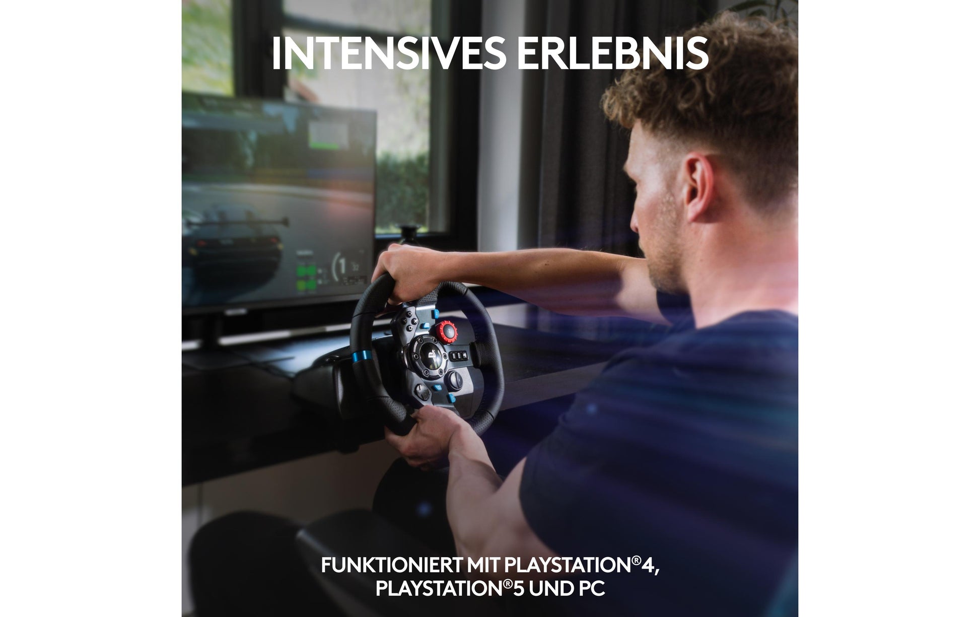 Logitech G G29 – Lenkrad + Pedale – USB (kabelgebunden), Force-Feedback, Schwarz – für PS5, PS4 & PC