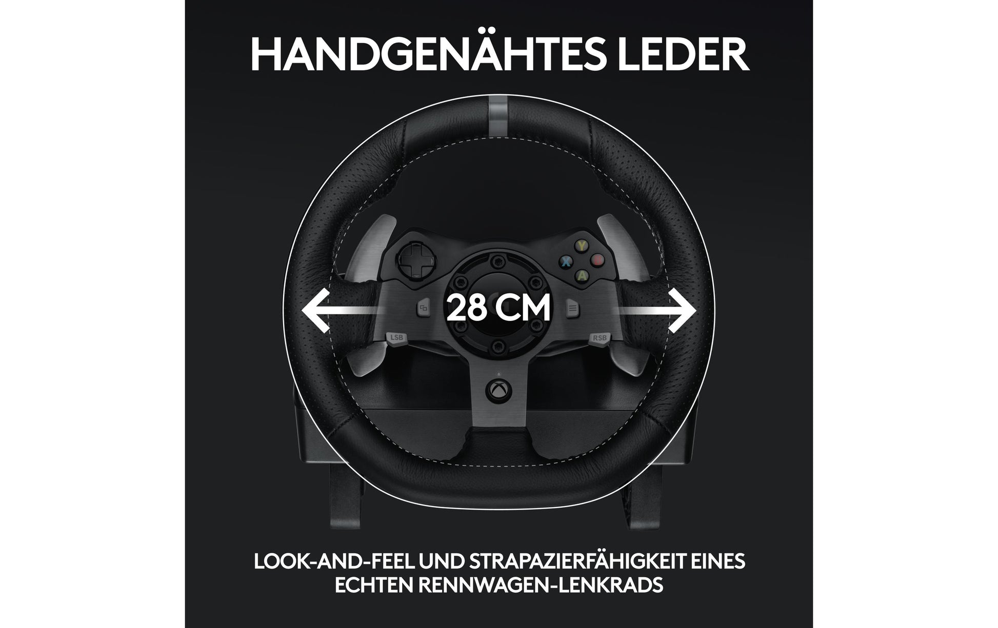 Logitech G G920 Driving Force – Lenkrad + Pedale – Kabelgebunden (USB‑A), Kraft-Rückmeldung, Schwarz