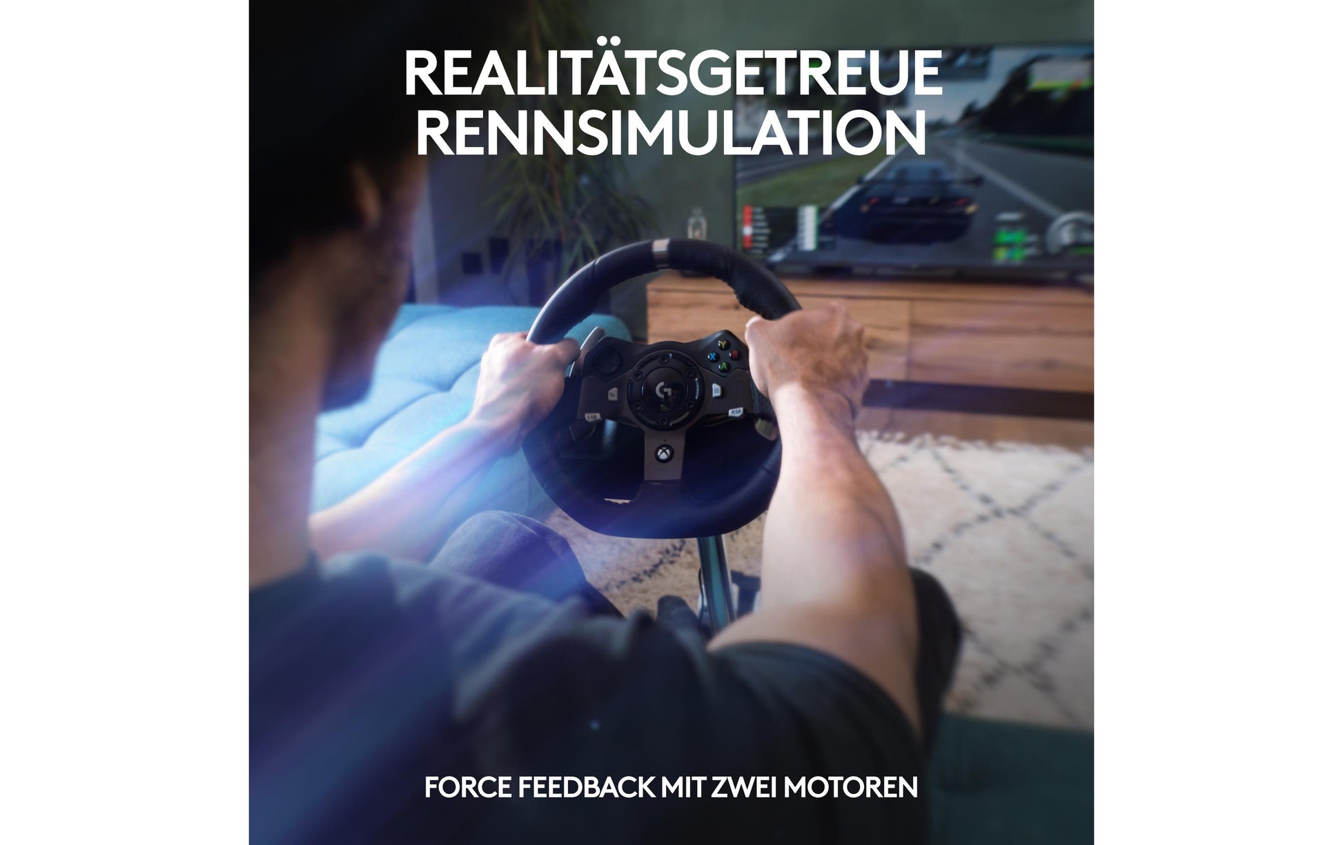 Logitech G G920 Driving Force – Lenkrad + Pedale – Kabelgebunden (USB‑A), Kraft-Rückmeldung, Schwarz