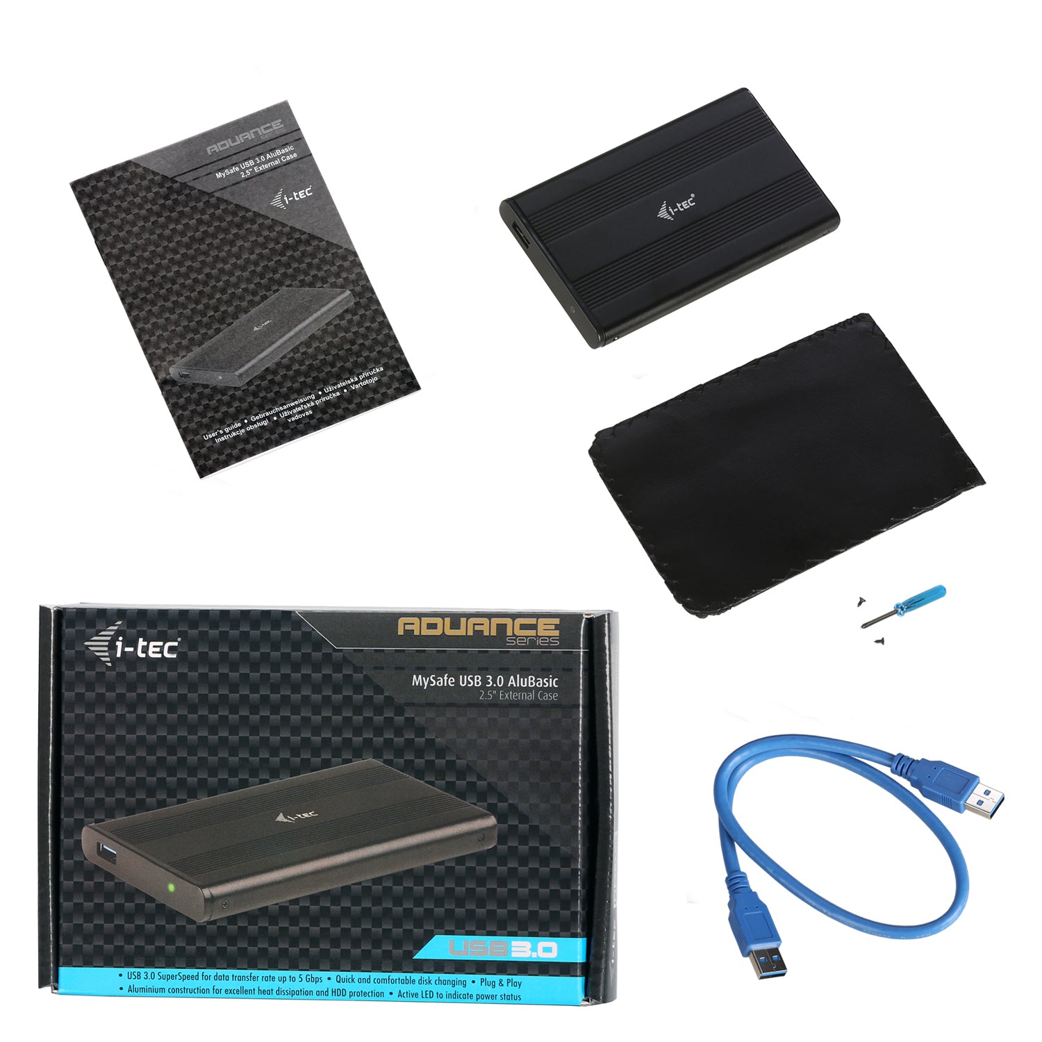i-tec Advance MySafe AluBasic – 1-Bay HDD/SSD-Gehäuse – für 2,5" HDD/SSD, SATA