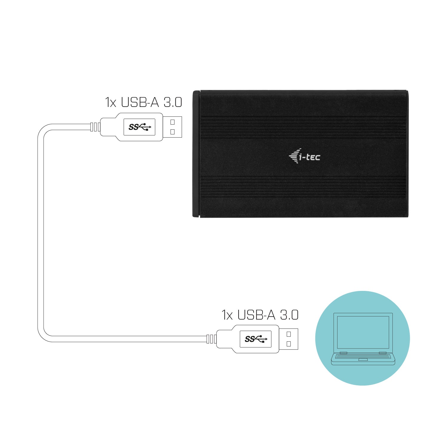 i-tec Advance MySafe AluBasic – 1-Bay HDD/SSD-Gehäuse – für 2,5" HDD/SSD, SATA