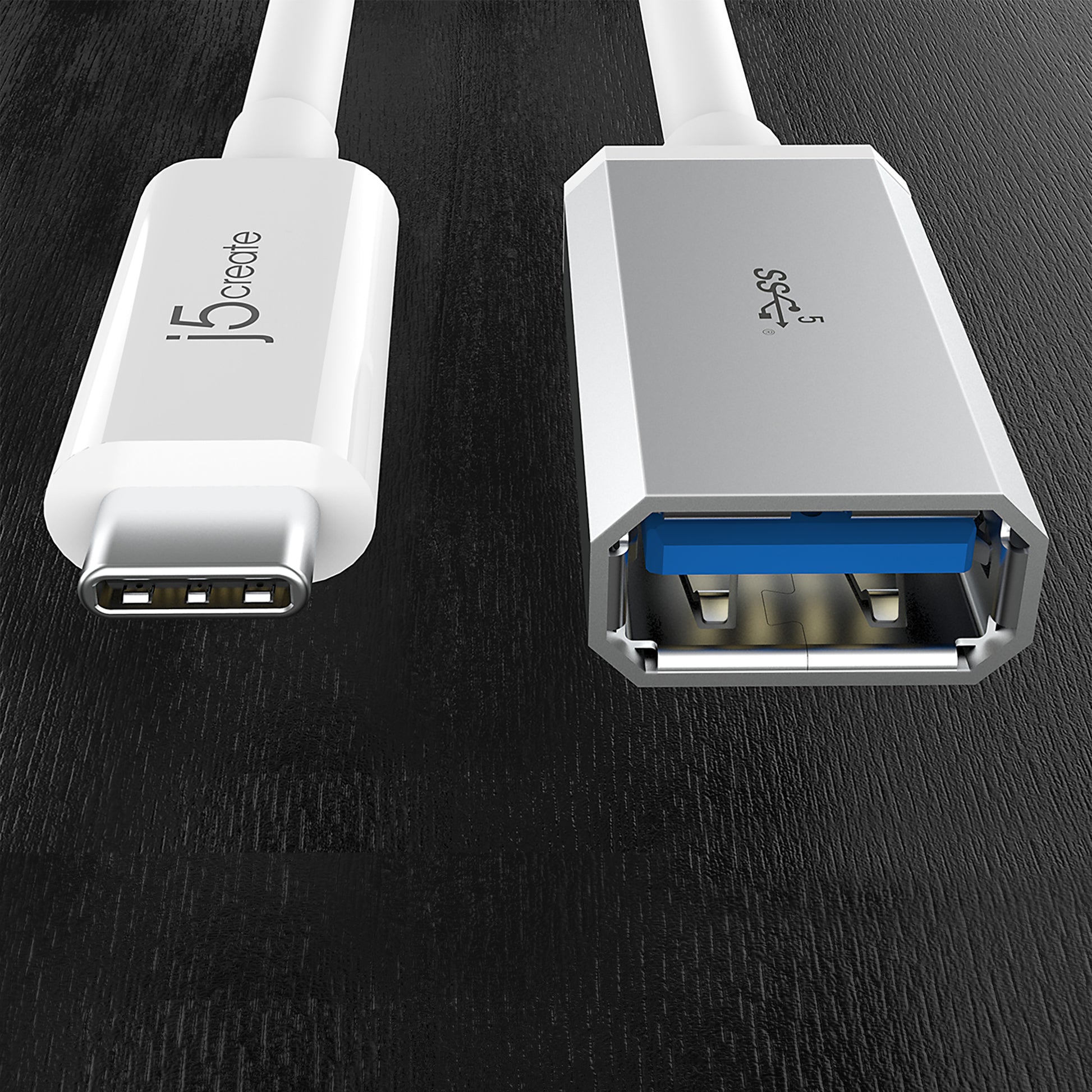 j5create JUCX05-N Adapter USB-C zu USB-A – USB 3.2 Gen 1 (5 Gbit/s), 0,1 m – für Windows/Mac