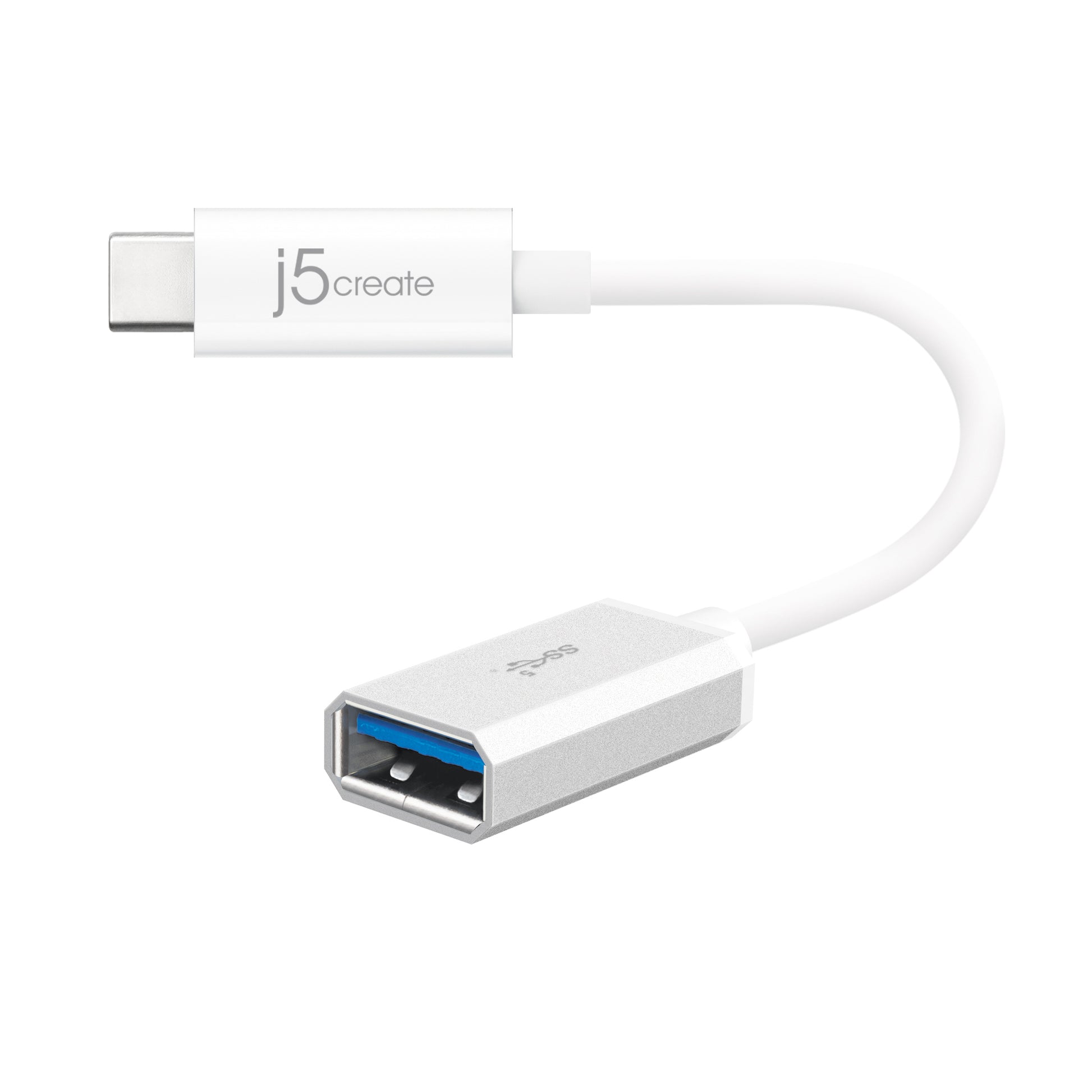 j5create JUCX05-N Adapter USB-C zu USB-A – USB 3.2 Gen 1 (5 Gbit/s), 0,1 m – für Windows/Mac