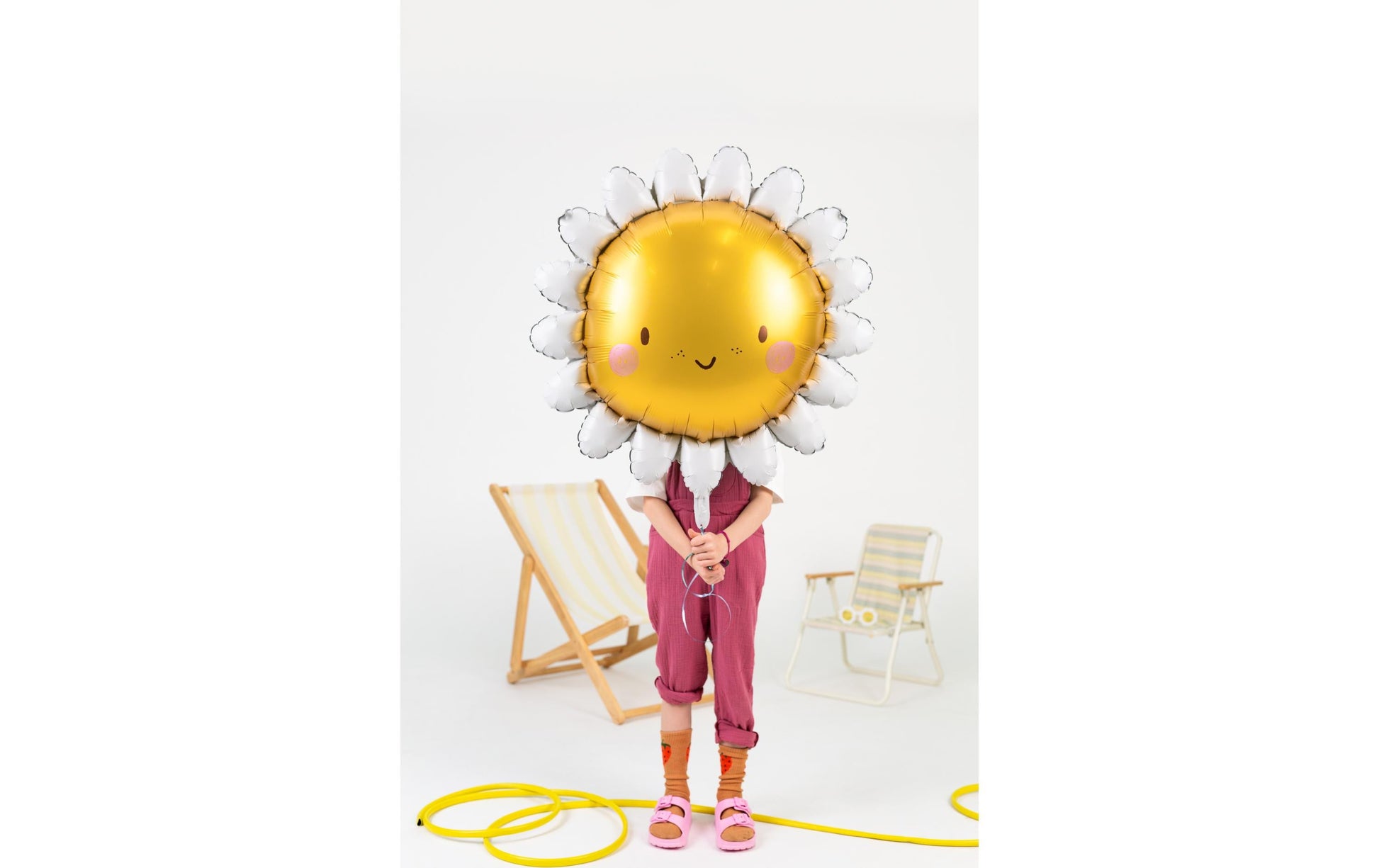 PartyDeco Folienballon Sonne – Ø 90 cm – Folie, Gelb