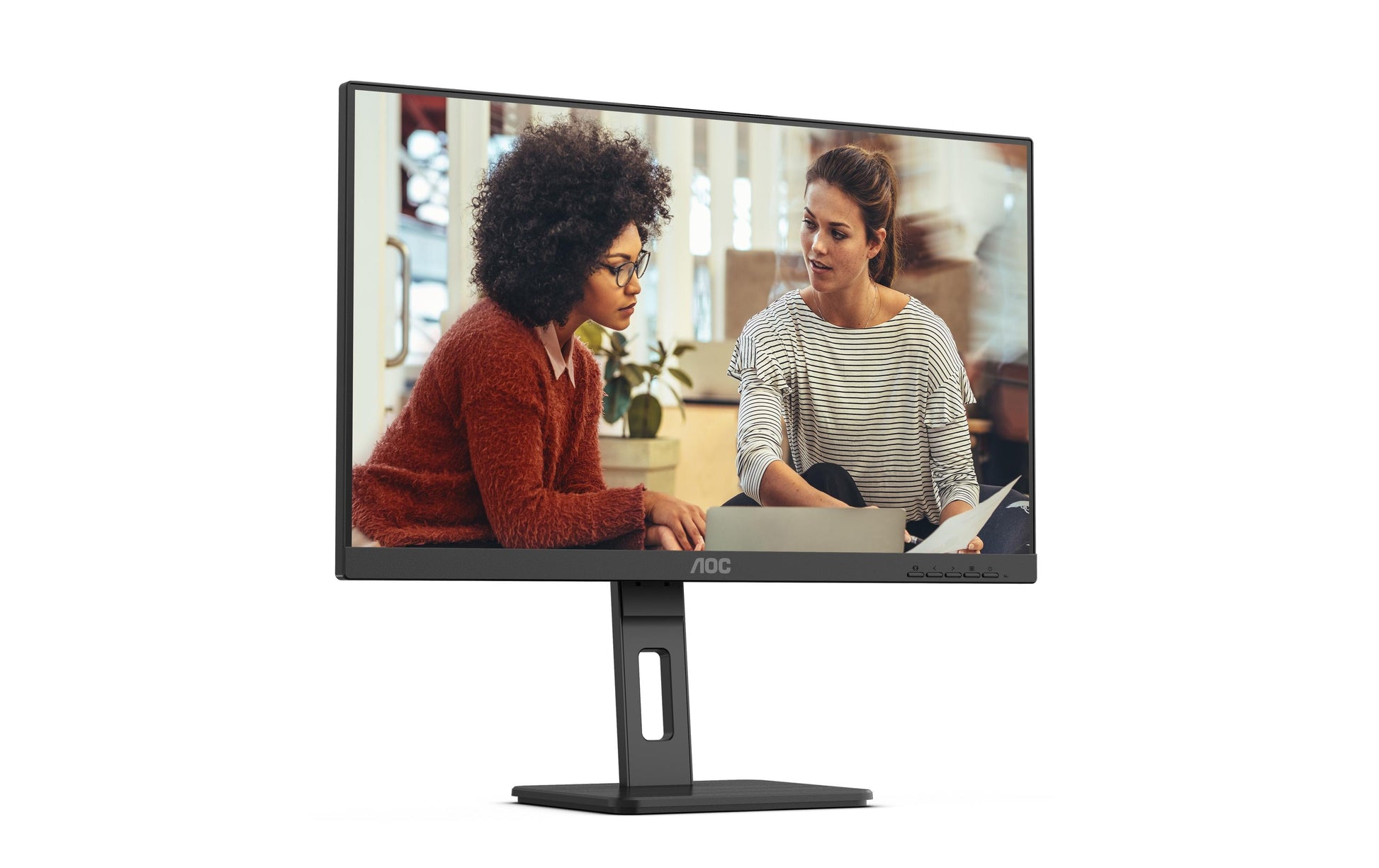 AOC 24E3QAF – Monitor, 24", IPS, 75 Hz, Integrierte Lautsprecher, Schwarz