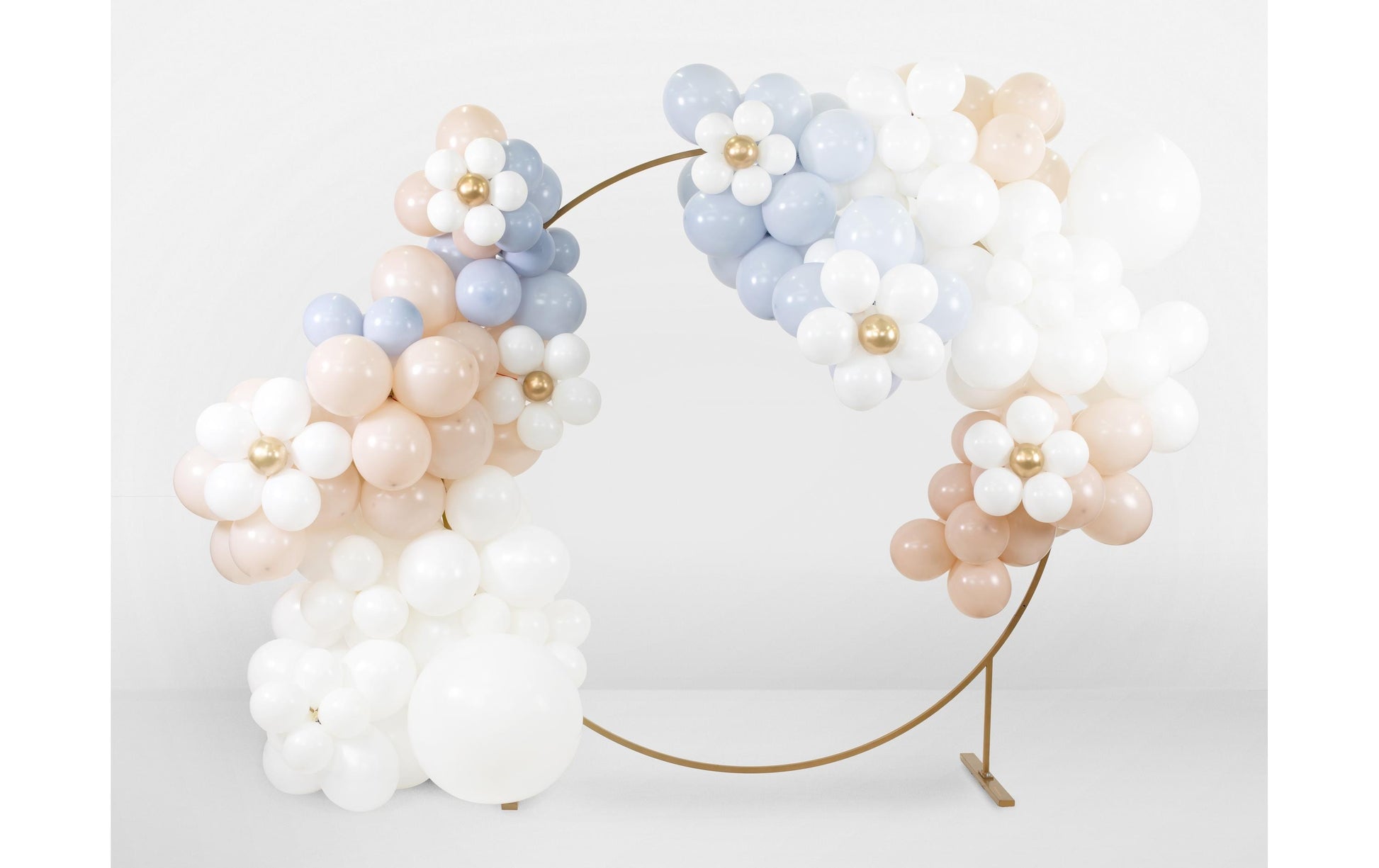 PartyDeco Luftballons Blumen – Gold/Weiss – Ø 40–50 cm – Latex – 36 Stk