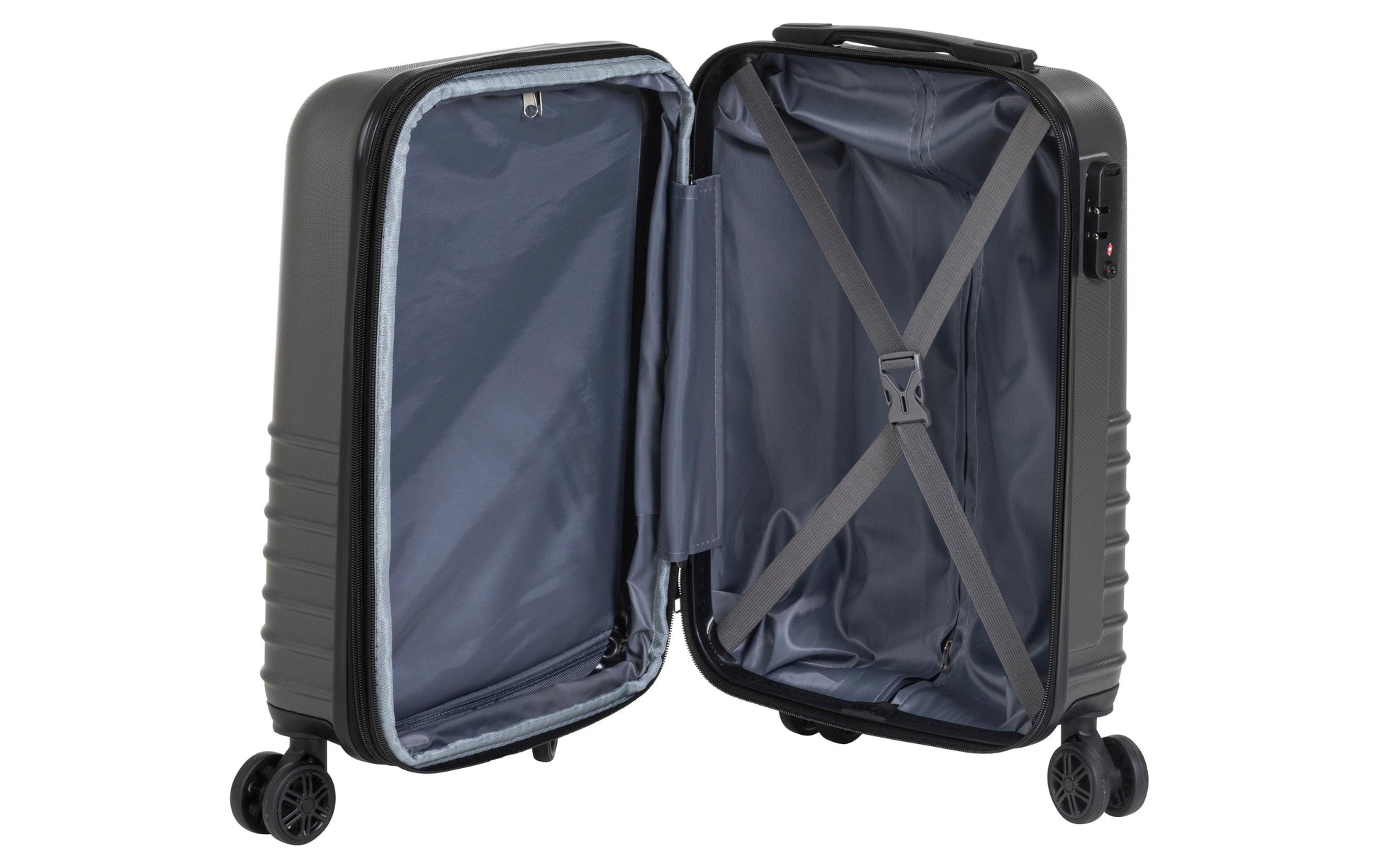 FTM Kofferset Explorer 2er-Set Handgepäck – Hartschale, 4 Rollen, Dunkelgrau
