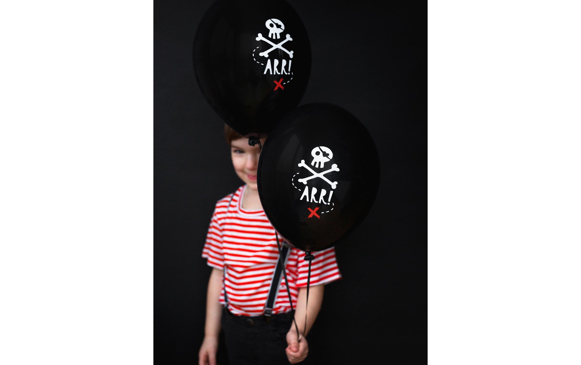PartyDeco Piraten Luftballons – Schwarz – Ø 30 cm – Latex – 6 Stk