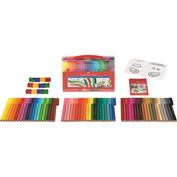 Faber-Castell CONNECTOR PEN Filzstifte – 2,0 mm, wasserbasiert, auswaschbar, 60 Farben