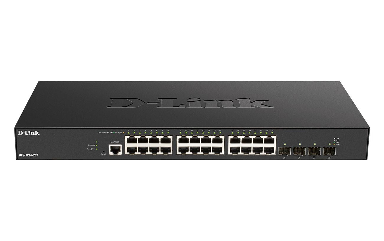 D-Link DXS-1210-28T – Verwalteter L2/L3 Switch – 24× 10G, 4× SFP28, 19", 1U