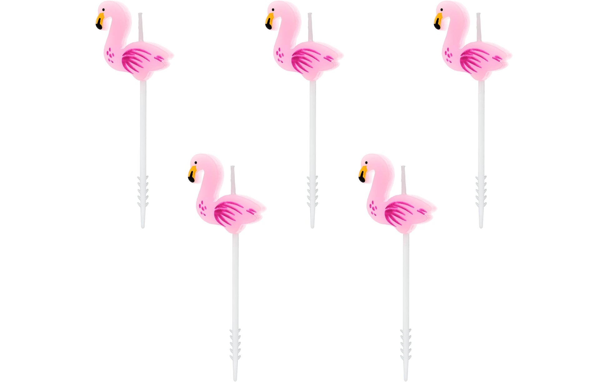 PartyDeco Geburtstagskerzen Flamingos – Rosa – 3 cm – 5 Stk