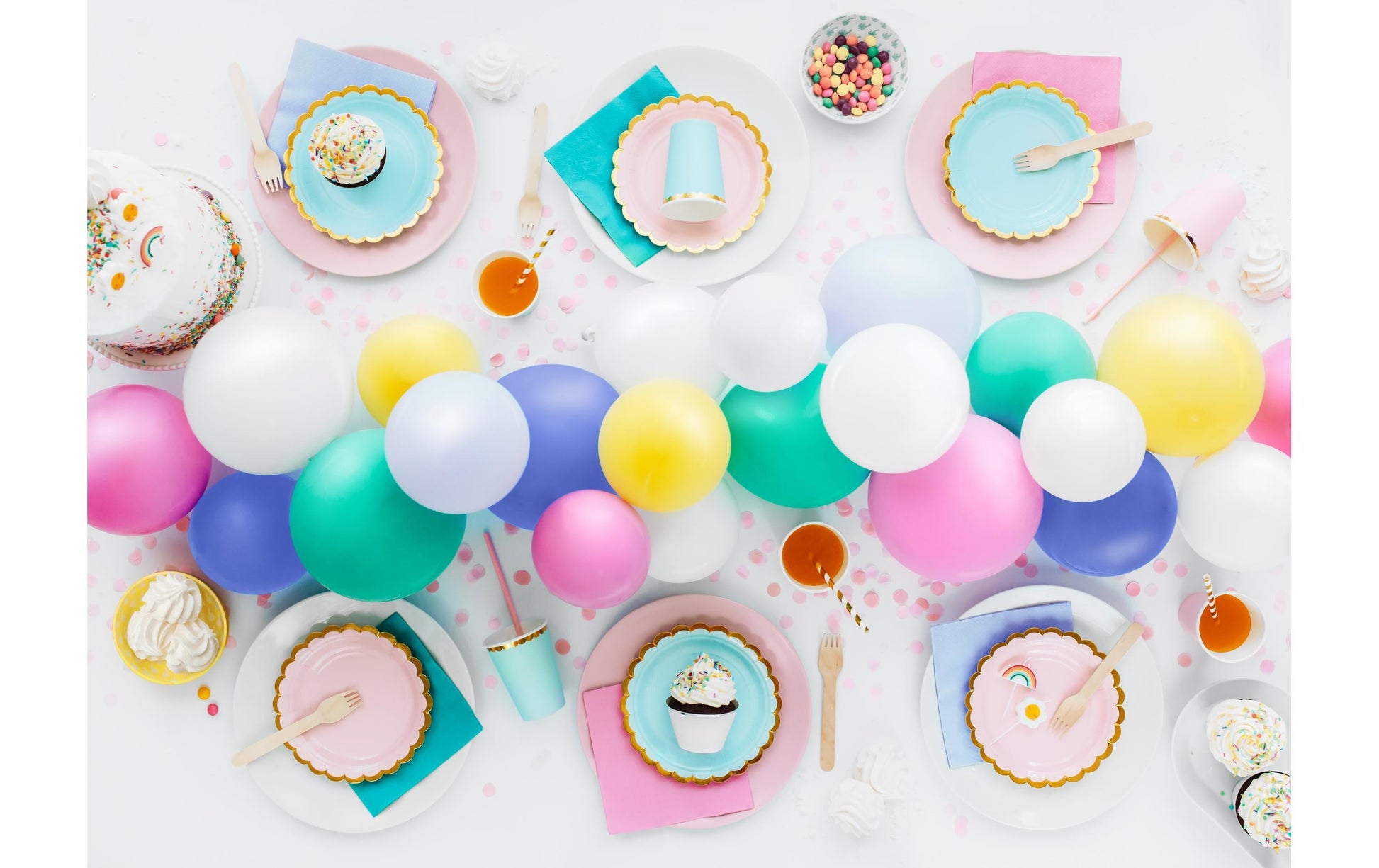 PartyDeco Geburtstagskerzen Gänseblümchen – mehrfarbig – 3,5 cm – 5 Stk