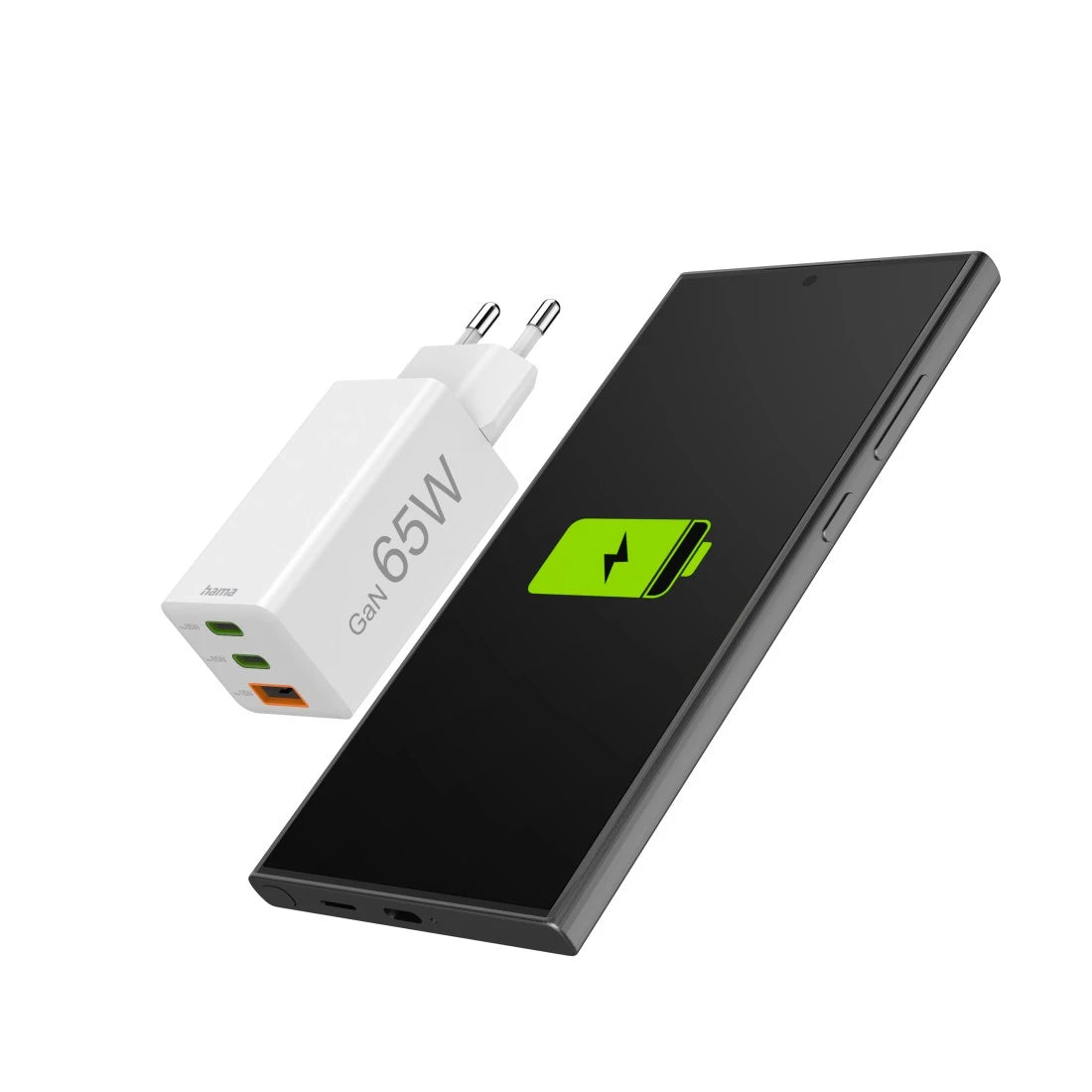 Hama 00201996 USB-Desktop-Ladegerät 65 W – USB-C×2, USB-A×1 – PD, QC 2.0/3.0 – Weiss