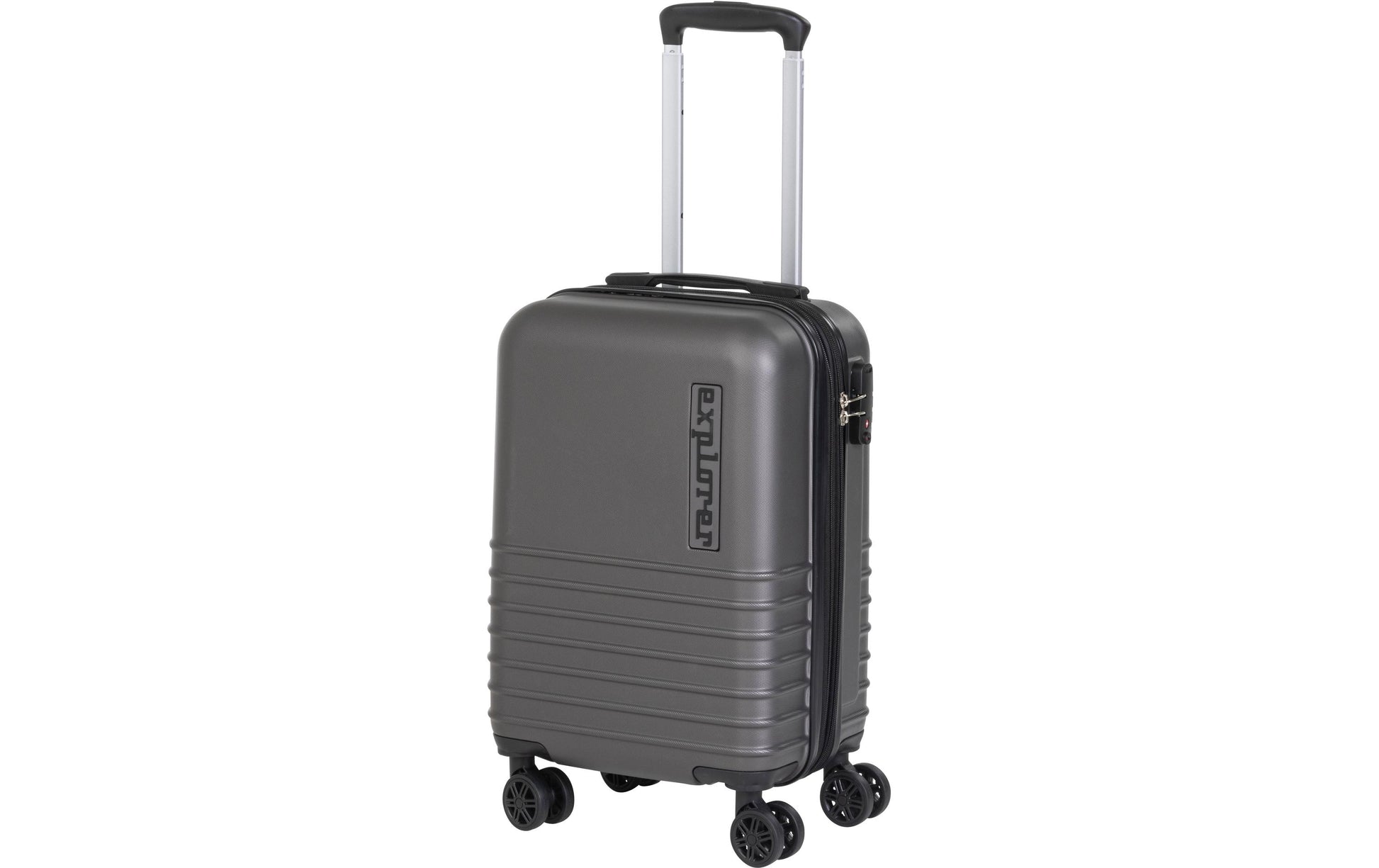 FTM Kofferset Explorer 2er-Set Handgepäck – Hartschale, 4 Rollen, Dunkelgrau