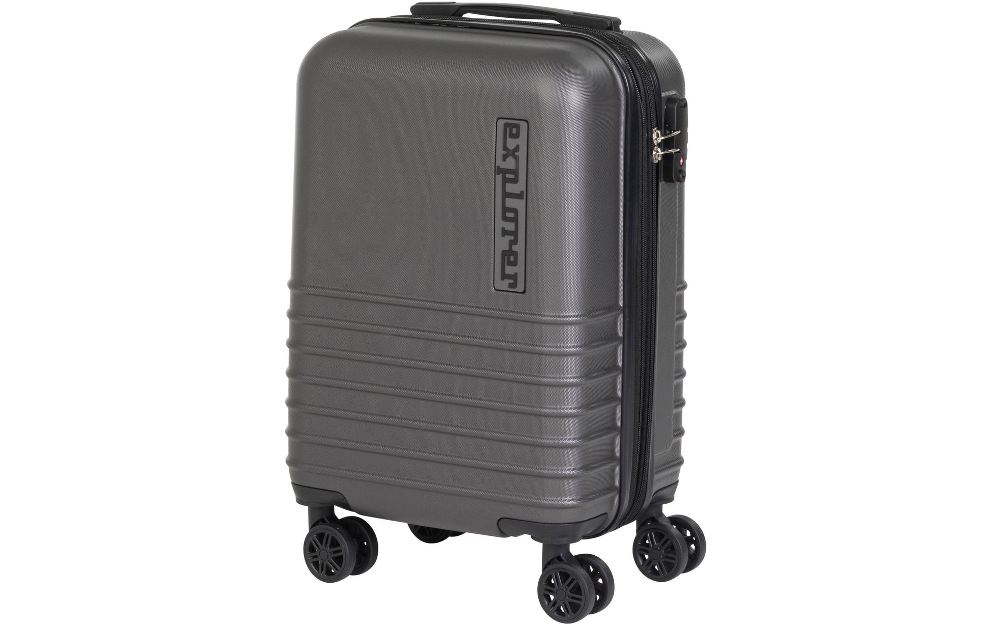 FTM Kofferset Explorer 2er-Set Handgepäck – Hartschale, 4 Rollen, Dunkelgrau