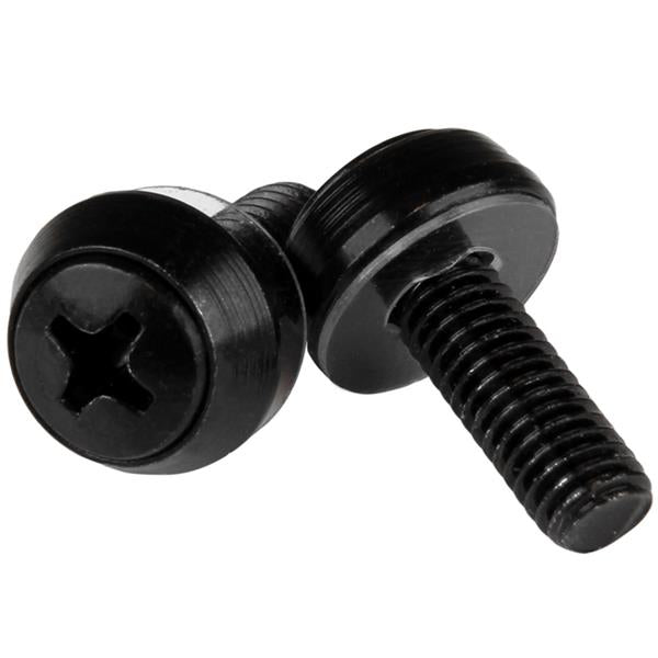 StarTech.com Montageschrauben M6 – 12 mm, Schwarz, 100 Stk.
