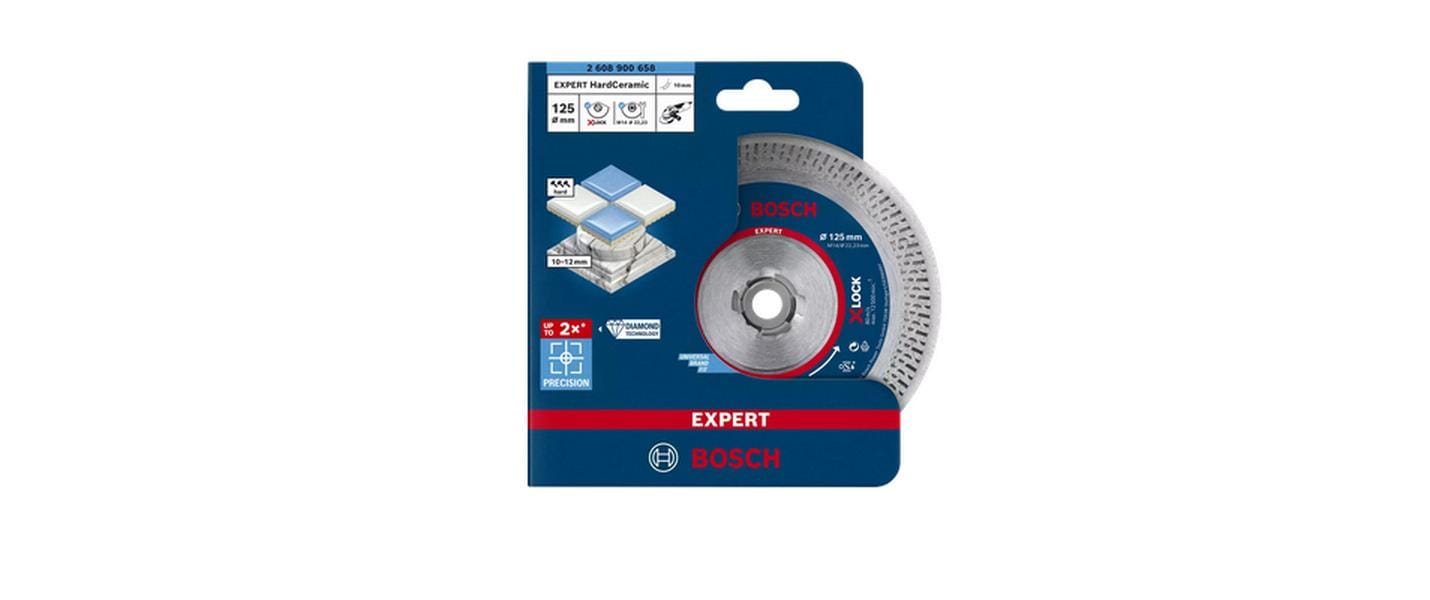 Bosch Diamanttrennscheibe, EXPERT HardCeramic X-LOCK, 125 mm